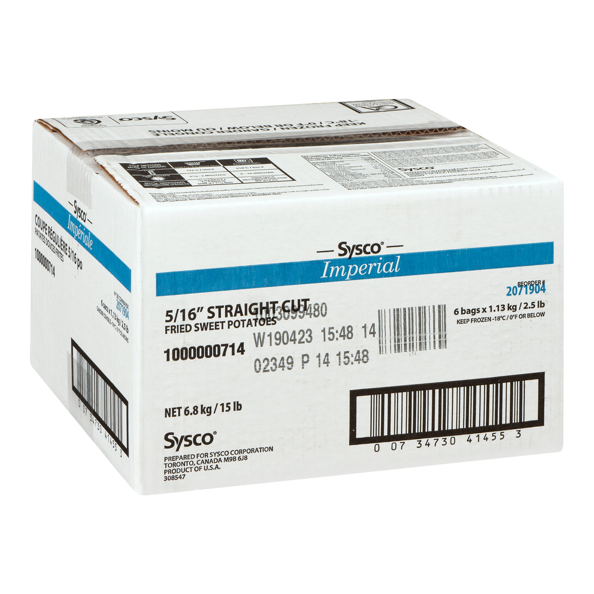 Sysco Imperial Sysco Imperial Sweet Potato Fries 6x1.13kg [0.46/servi