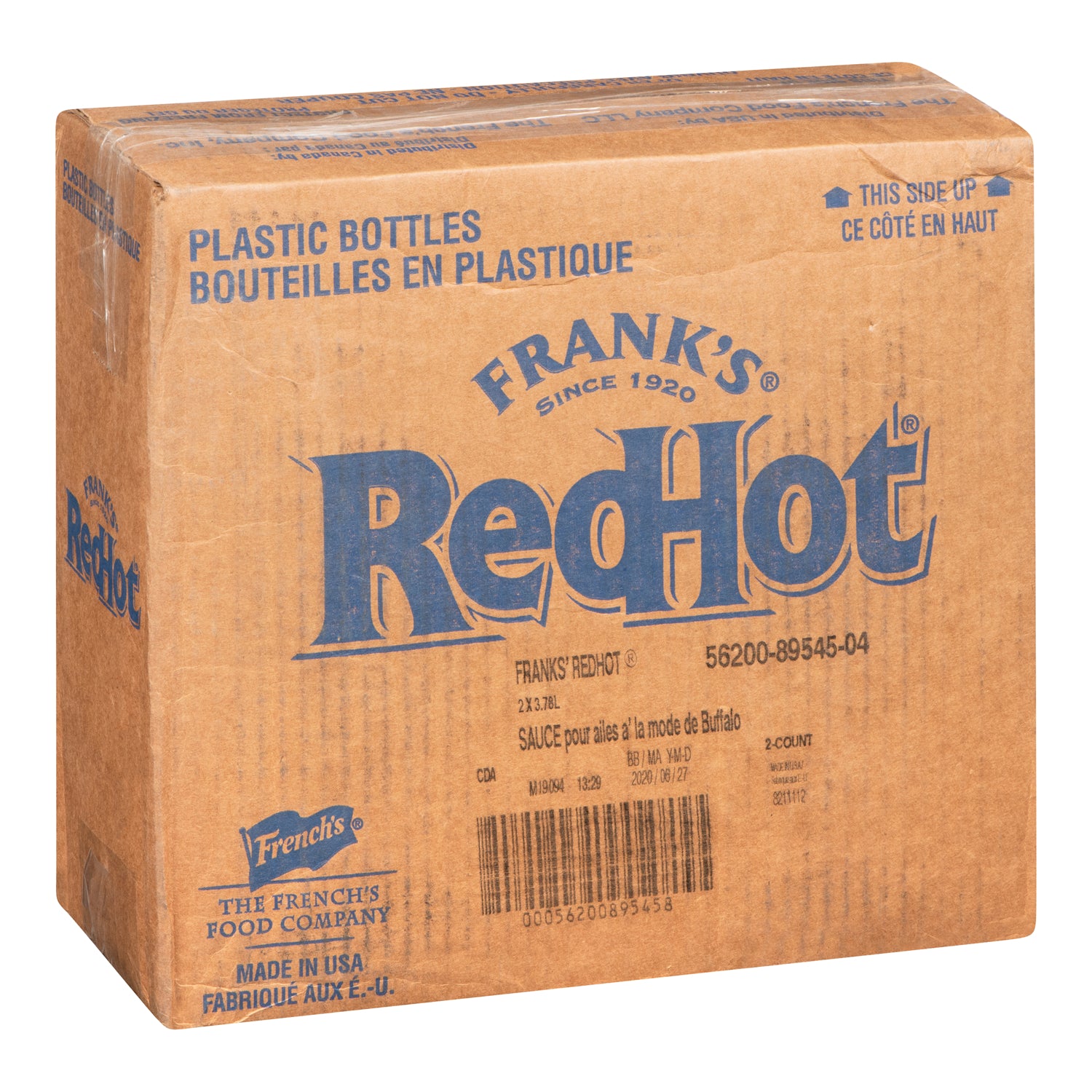 Franks Red Hot Buffalo Wings Sauce 2x3.78l [$0.63/100ml]