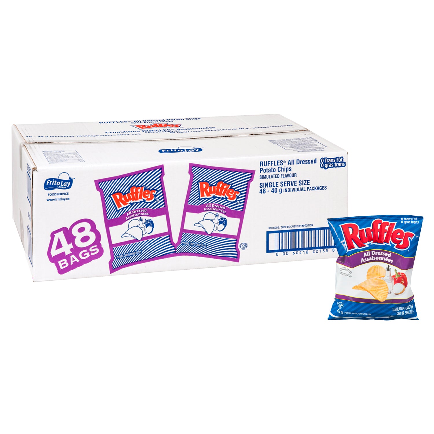 Ruffles All-Dressed Potato Chips Pack 48x40g [$0.95/ea]