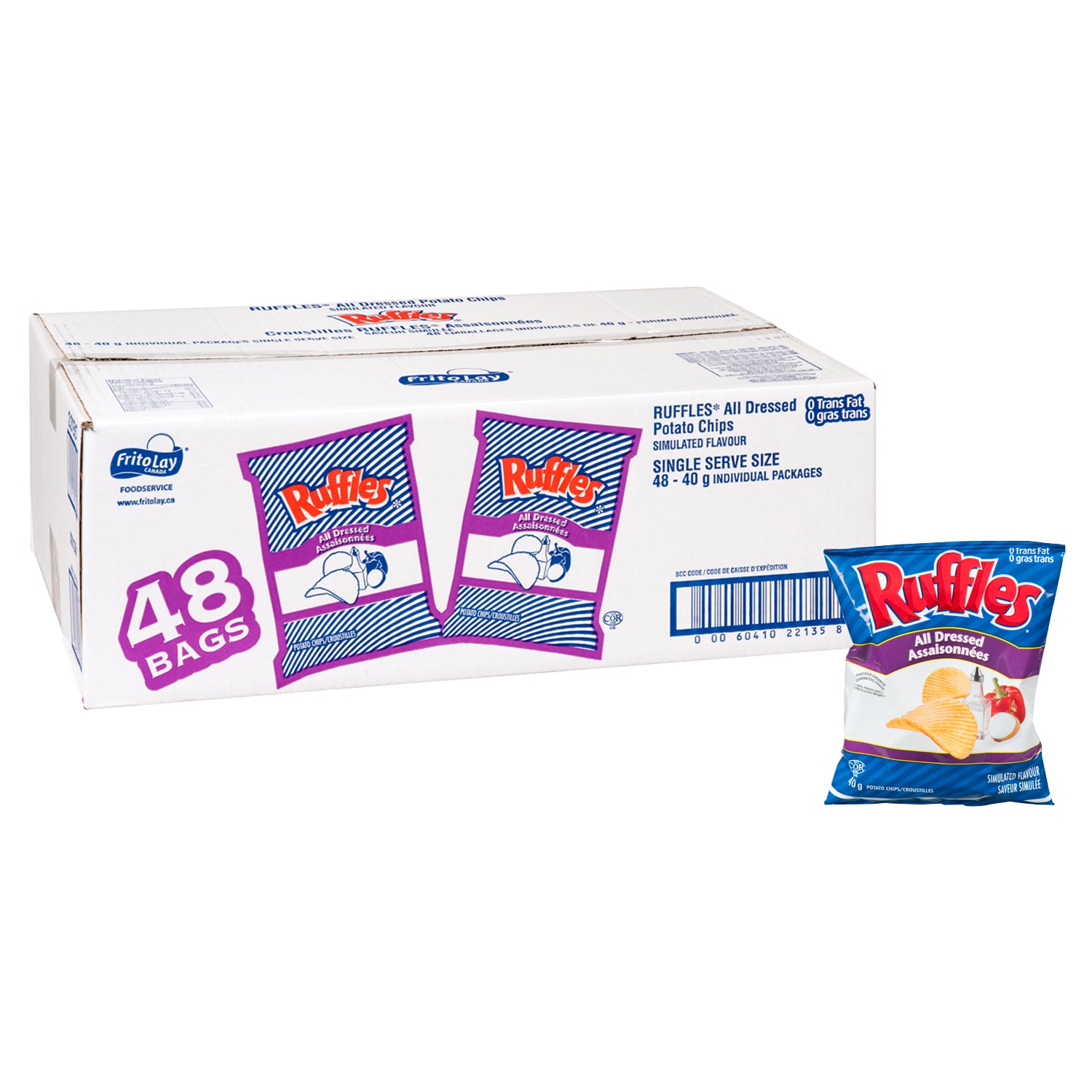 Ruffles All-Dressed Potato Chips Pack 48x40g [$1.02/ea]