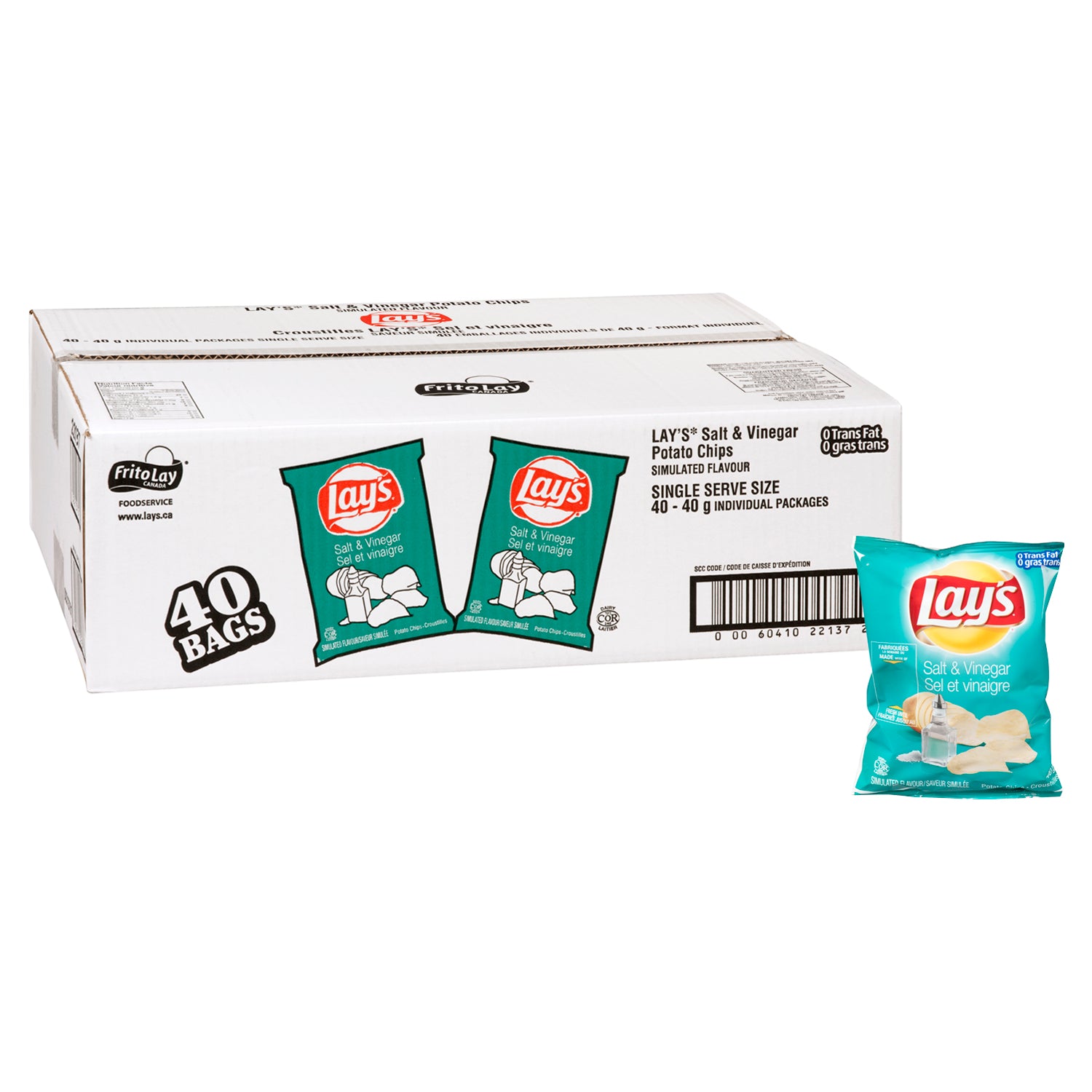 Lays Salt & Vinegar Potato Chips 40x40g [$0.99/ea]