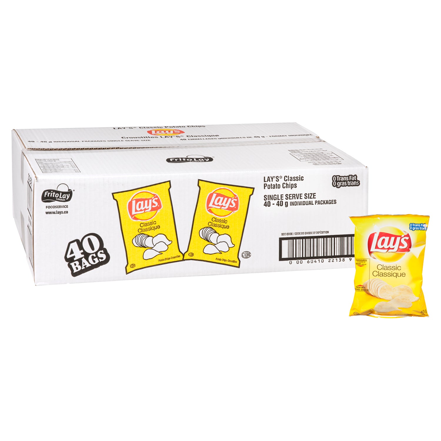 Lays Classic Potato Chips Pack 40x40g [$1.04/ea]