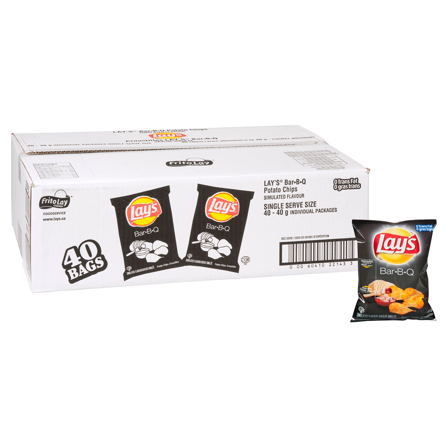 Lays BBQ Potato Chips 40x40g [$1.04/ea]