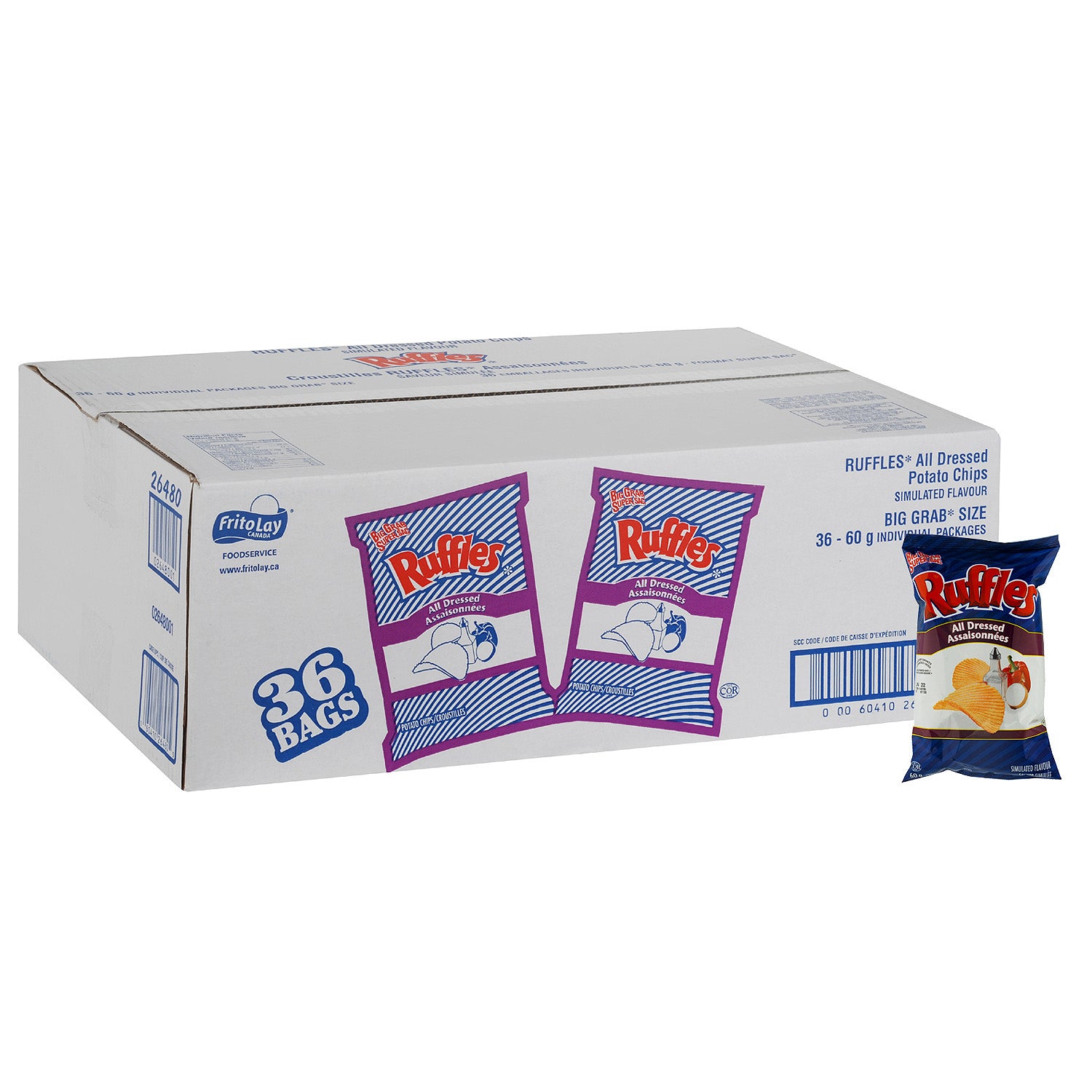 Ruffles All Dressed Chips 36x60g [$1.24/ea]