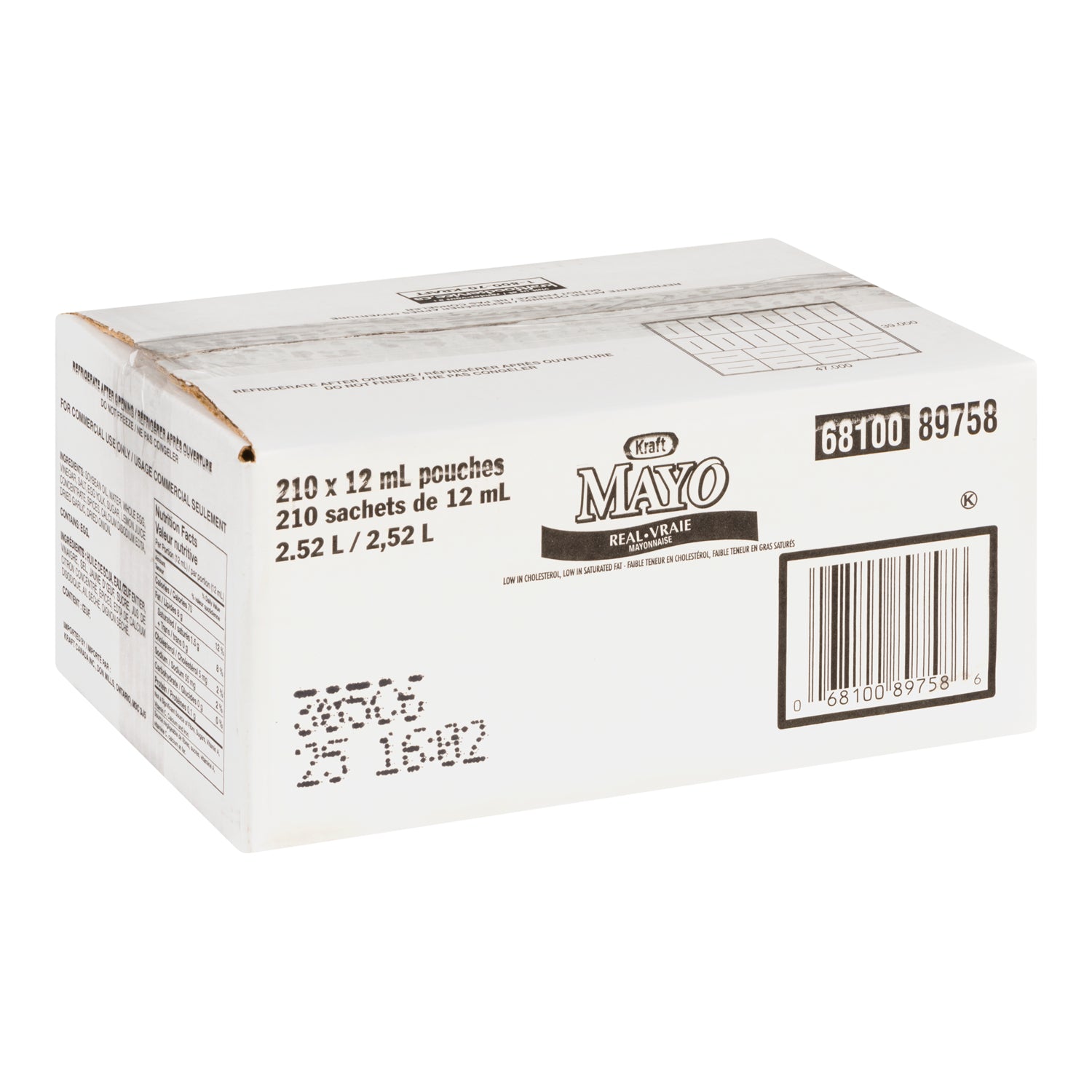 Kraft Mayonnaise Packet 210x12ml [$0.21/ea]