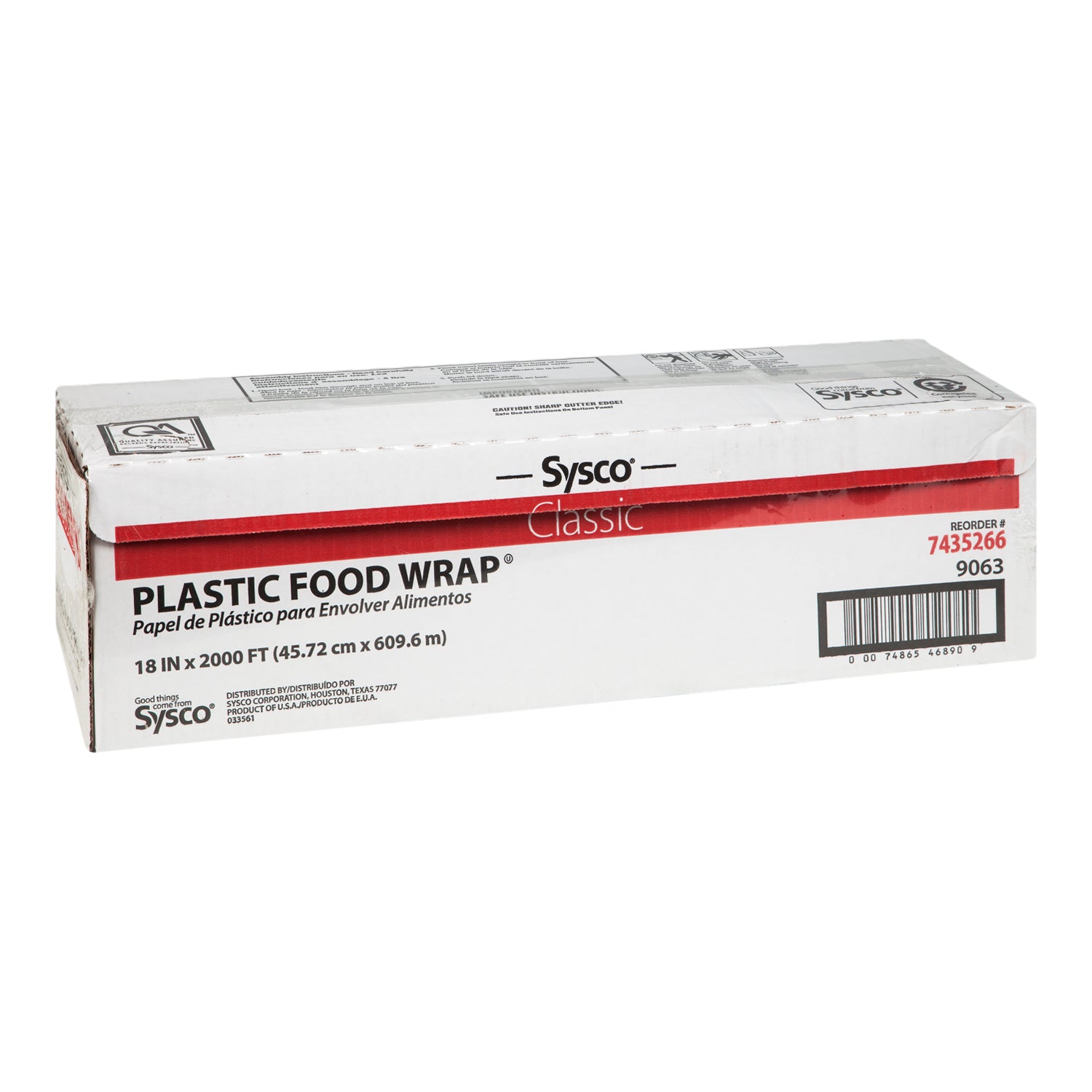 Sysco Classic Plastic Food Wrap 18"" 2000ft [$0.02/ft]