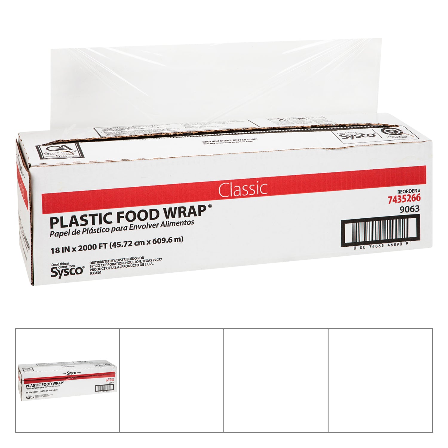 Sysco Classic Plastic Food Wrap 18"" 2000ft [$0.02/ft]