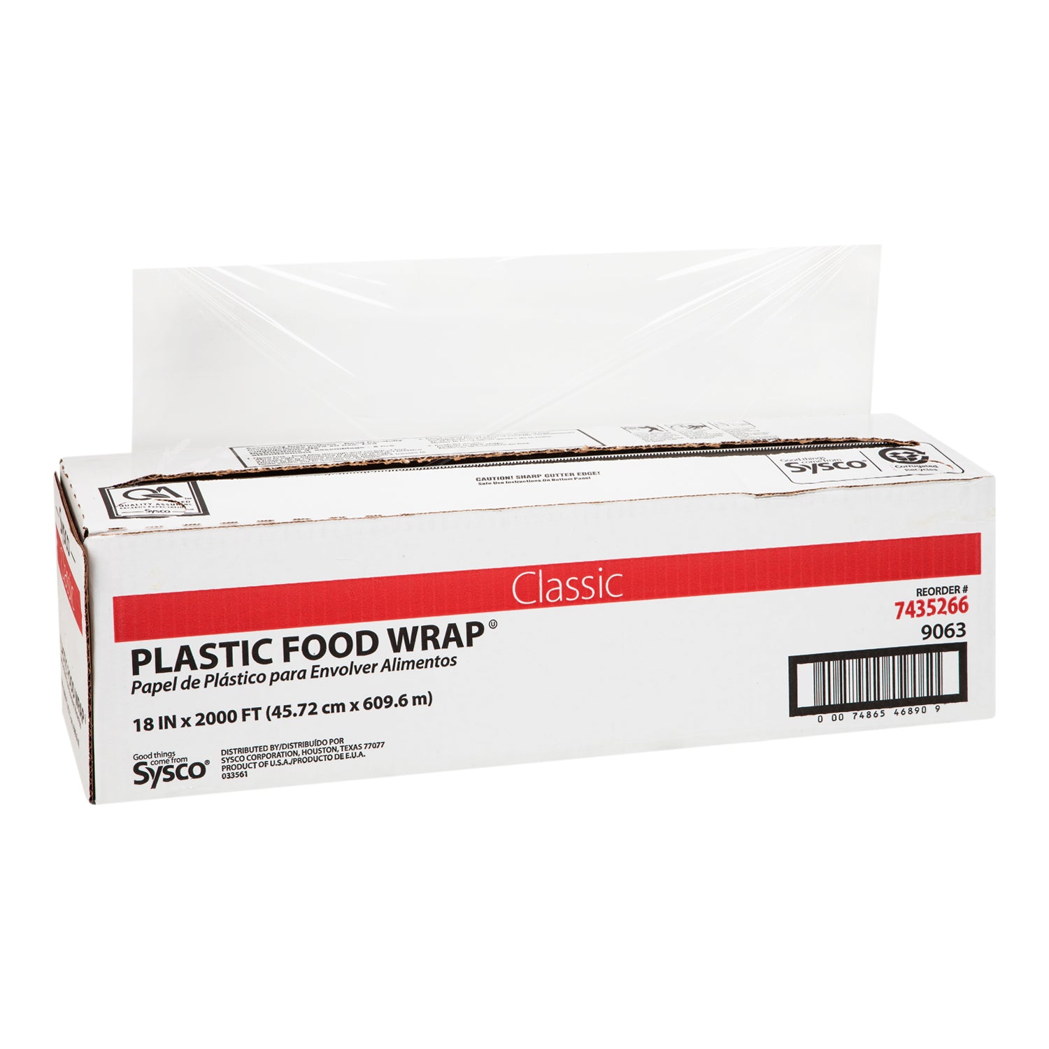 Sysco Classic Plastic Food Wrap 18"" 2000ft [$0.02/ft]