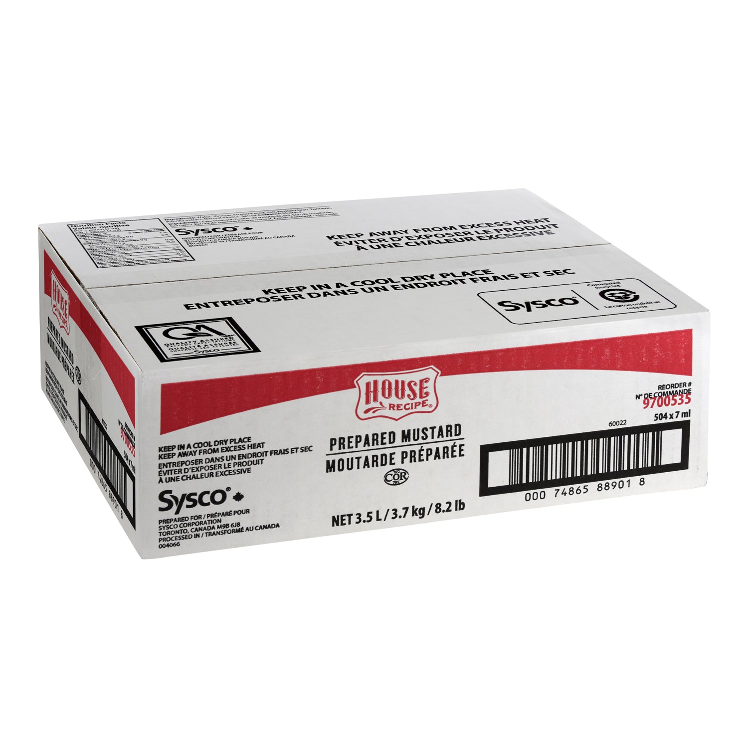 House Recipe Classic Mustard Packet 504x7ml [$0.05/ea]