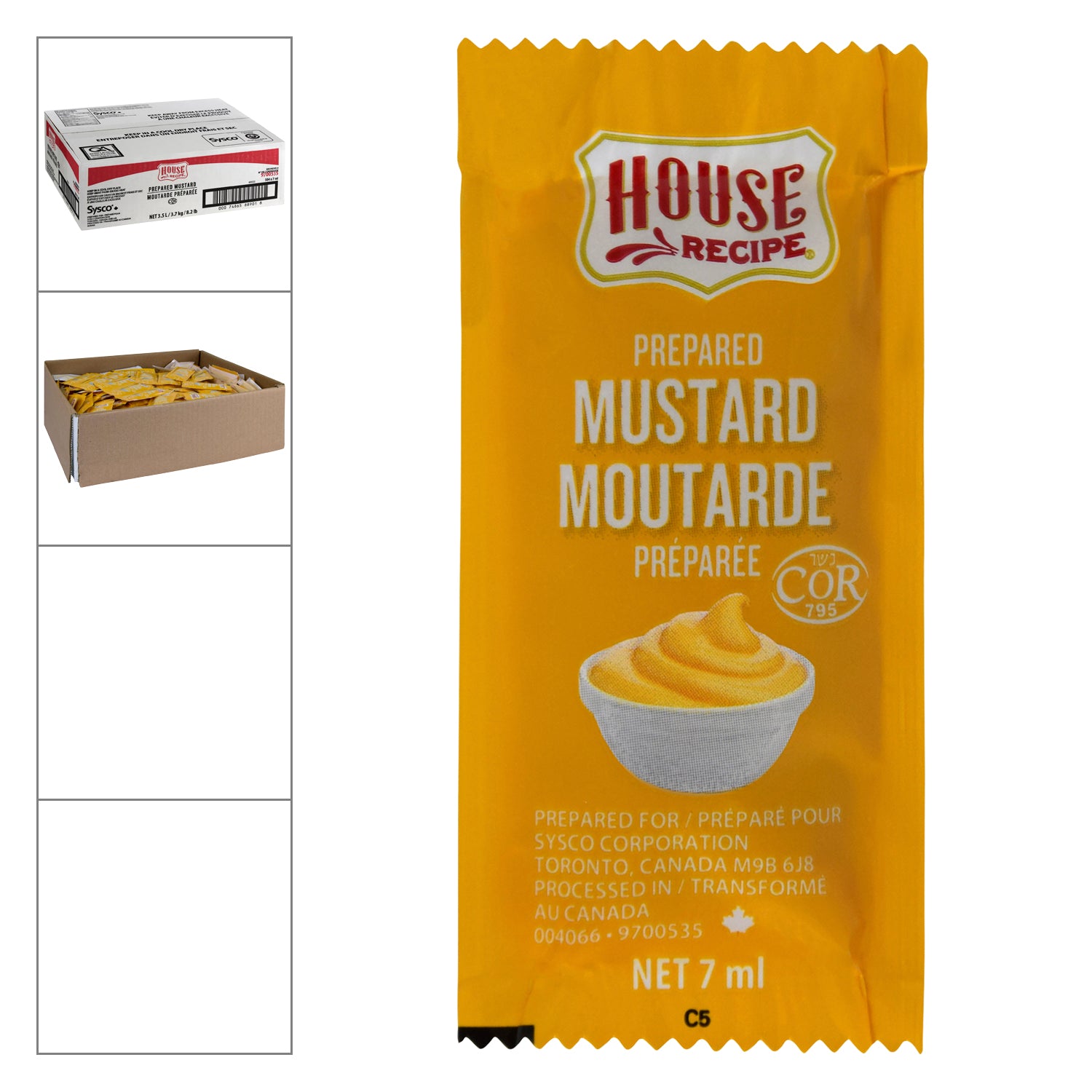 House Recipe Classic Mustard Packet 504x7ml [$0.05/ea]