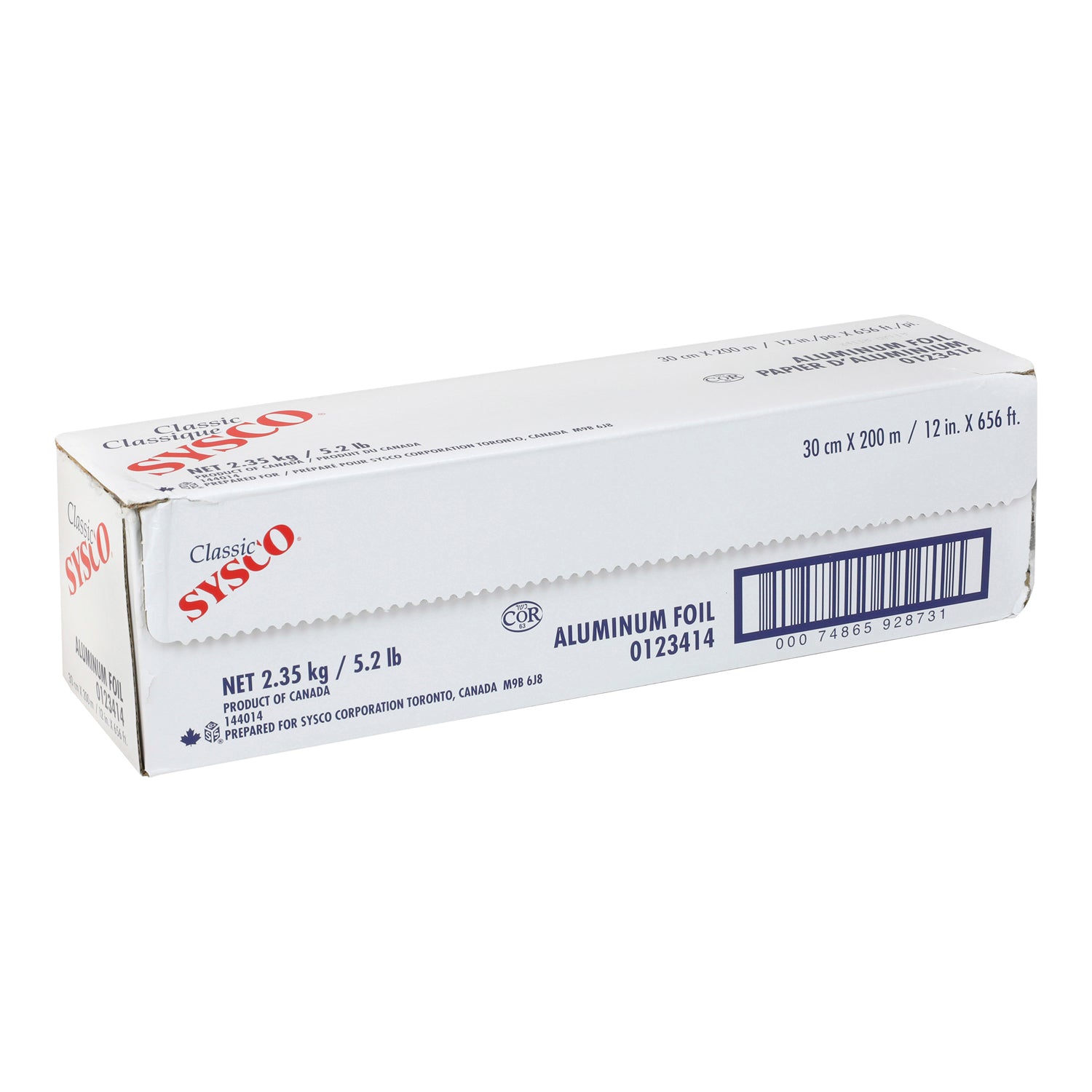 Sysco Classic Aluminum Foil 12""x 656ft [$0.10/ft]