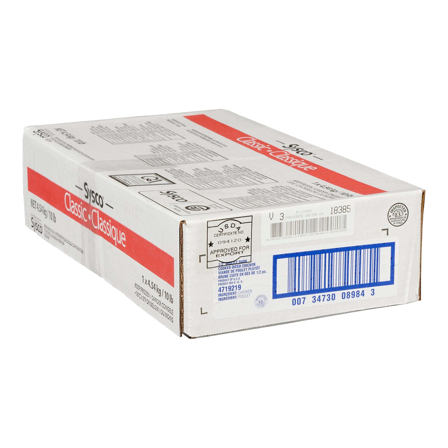 Sysco Classic Diced Chicken Dark Meat 2x2.27kg [$15.44/kg] [$7.00/lb]