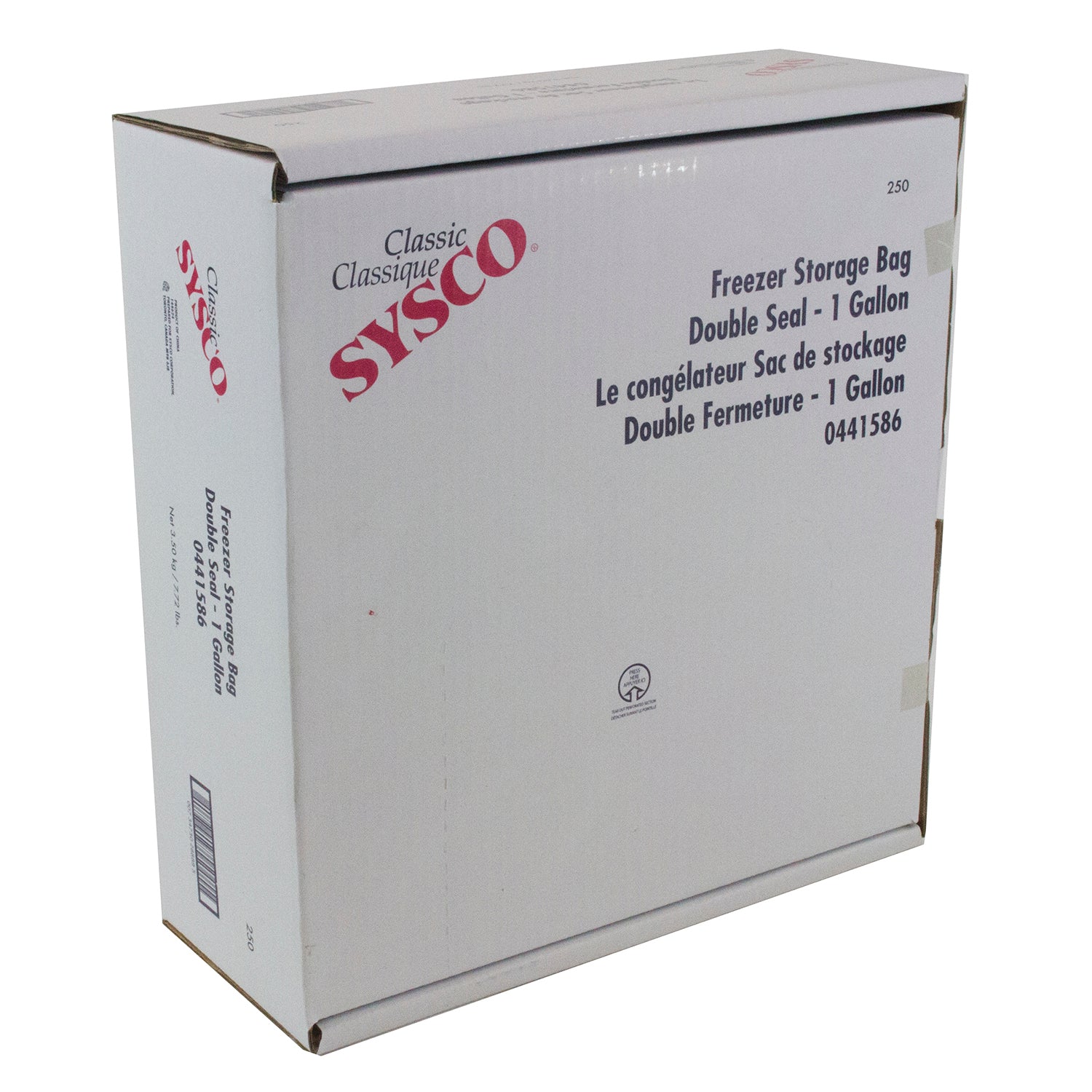 Sysco Classic Double Seal 1 gallon Bags 250ct [$0.27/ea]