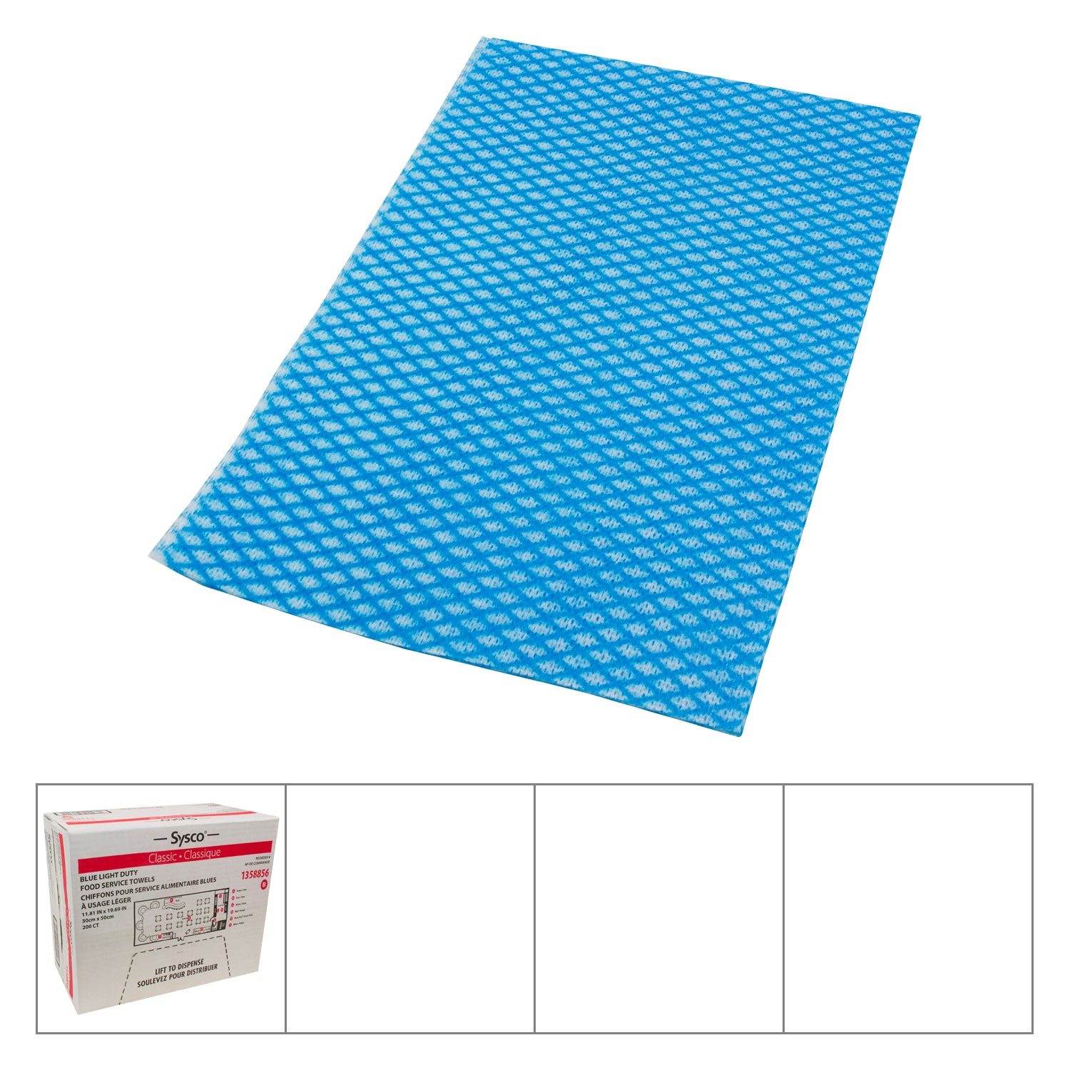 Sysco Classic Blue Light Duty Towels 200ct [$0.30/ea]