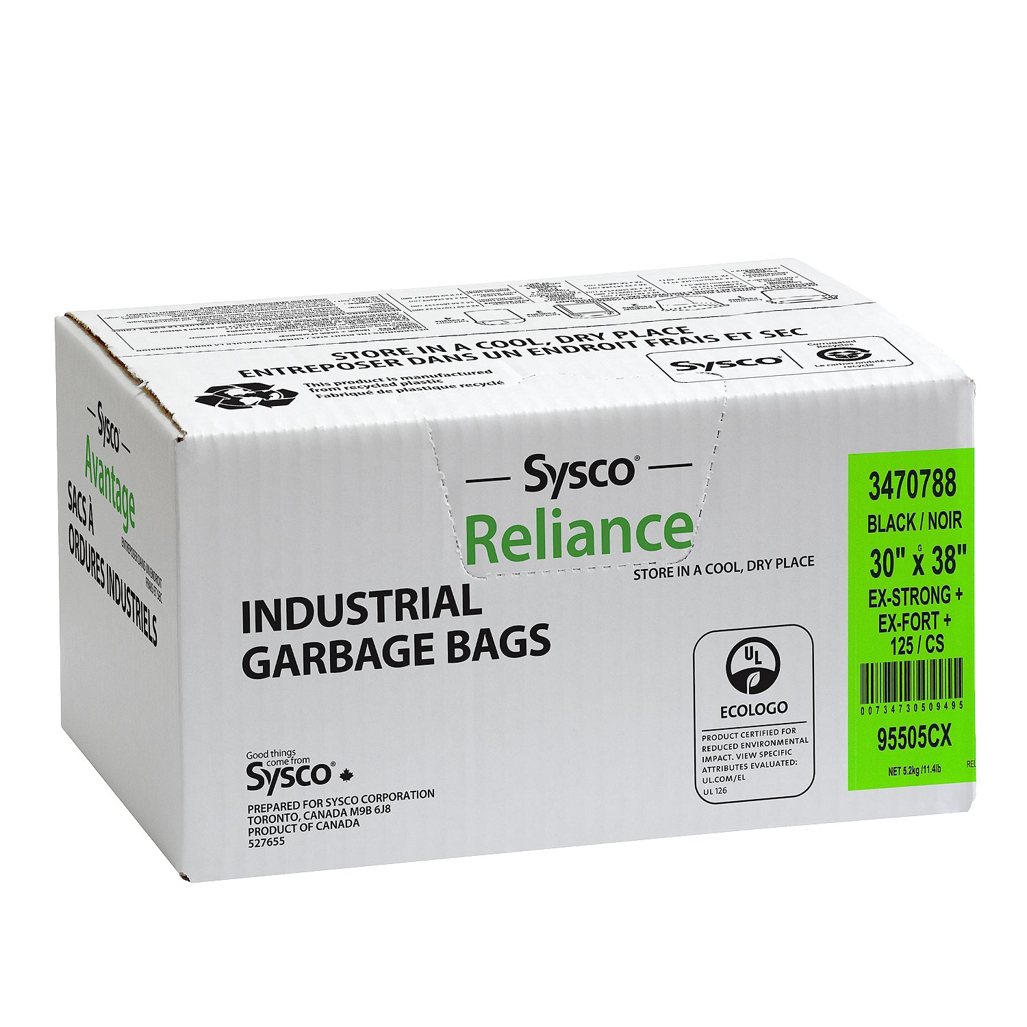 Sysco Reliance Extra Strong Garbage Bags 30""x38"" 125ct [$0.31/ea]