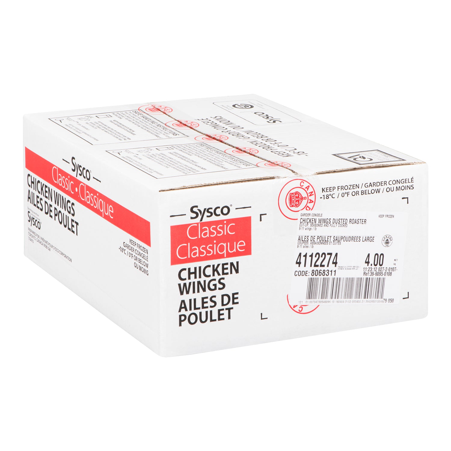 Sysco Classic Breaded Jumbo Chicken Wings 2x2kg [$18.99/kg] [$8.61/lb]