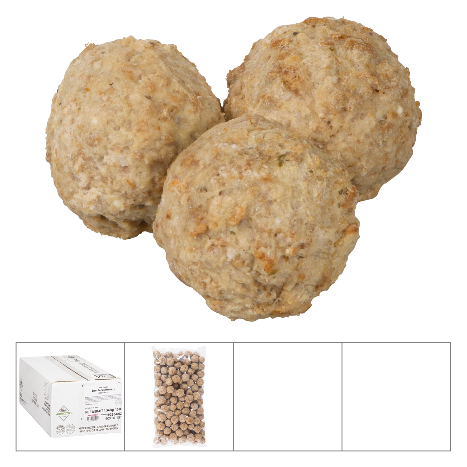 Arrezzio Beef & Chicken Meatballs with Cheese 2x 2.27kg [$11.01/kg] [$4.99/lb]