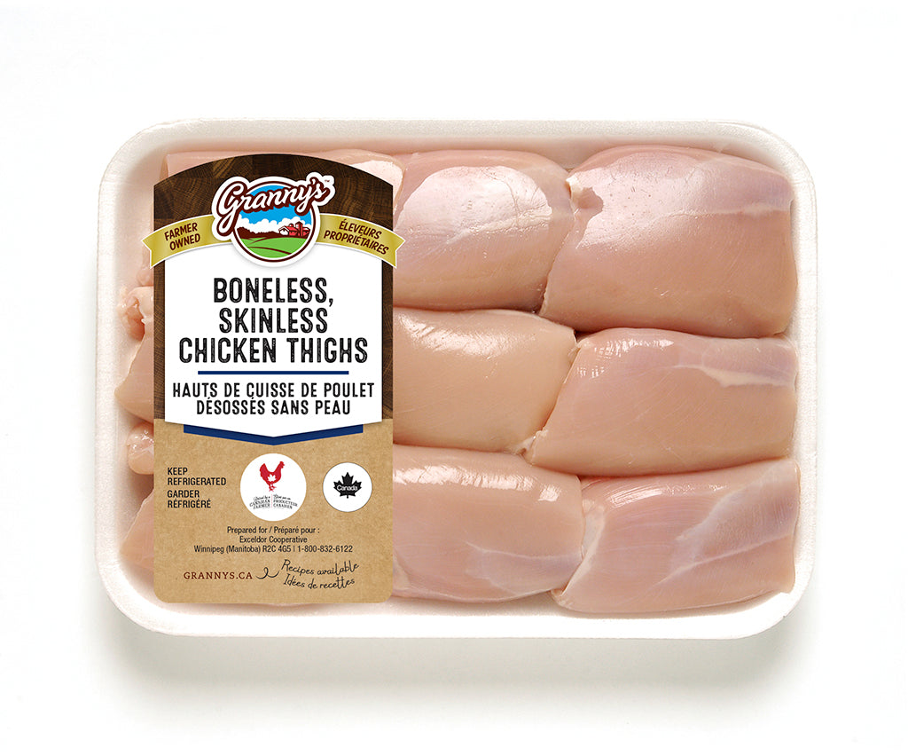 Grannys Boneless Skinless Chicken Thighs 5kg [$12.99/kg] [$5.89/lb]