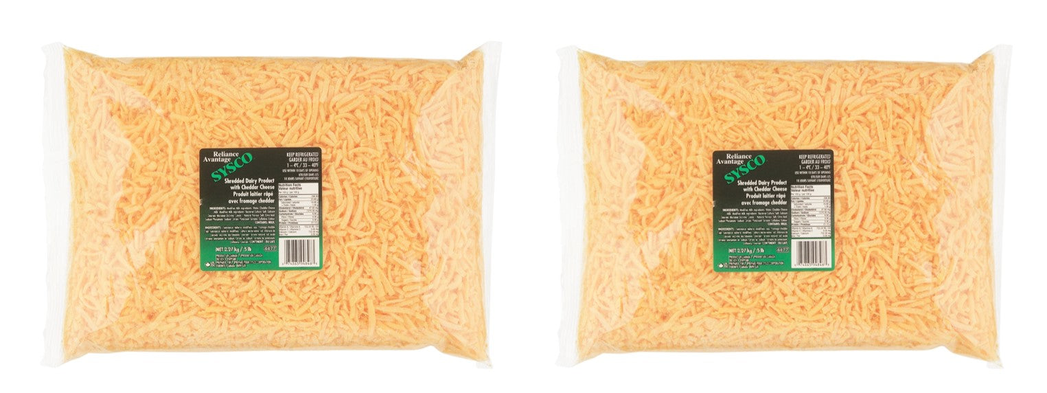 Sysco Reliance Shredded Cheese Cheddar 2x2.27kg [$1.32/100g]