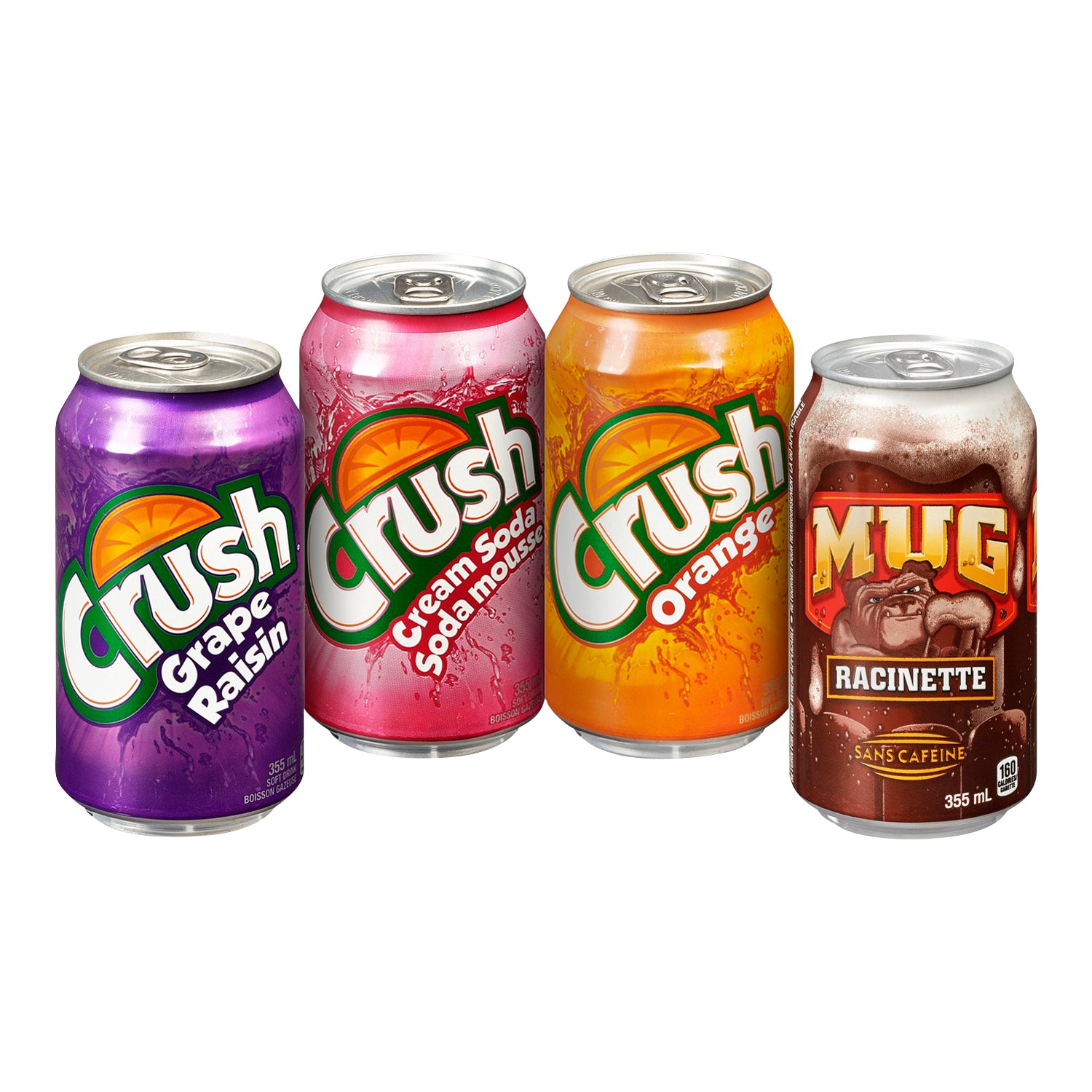 Crush Crush Assorted Rainbow pack cans 24/355ml [$1.12/each]