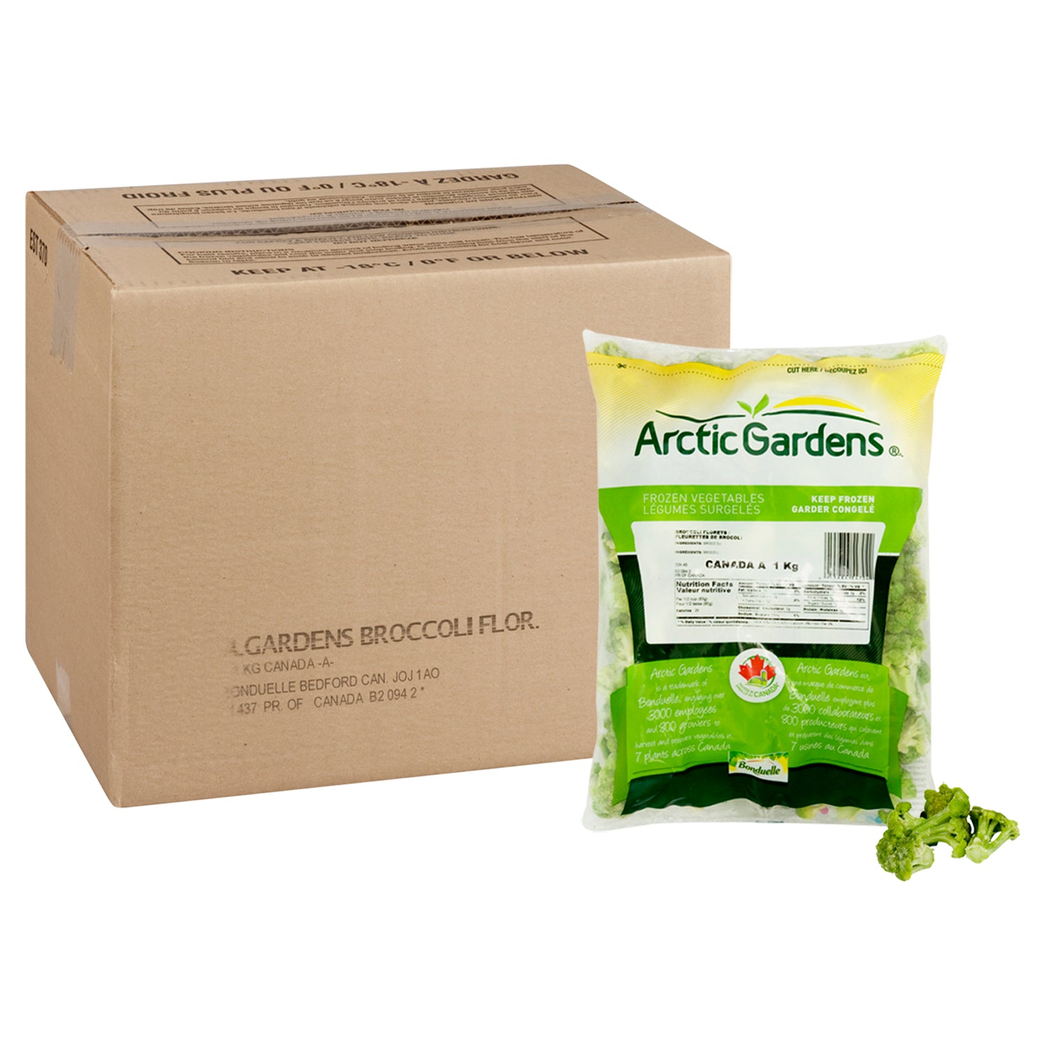 Artic Gardens Arctic Garden Broccoli Florets Frozen 8x1kg [$4.37/kg] [$1.98/lb]