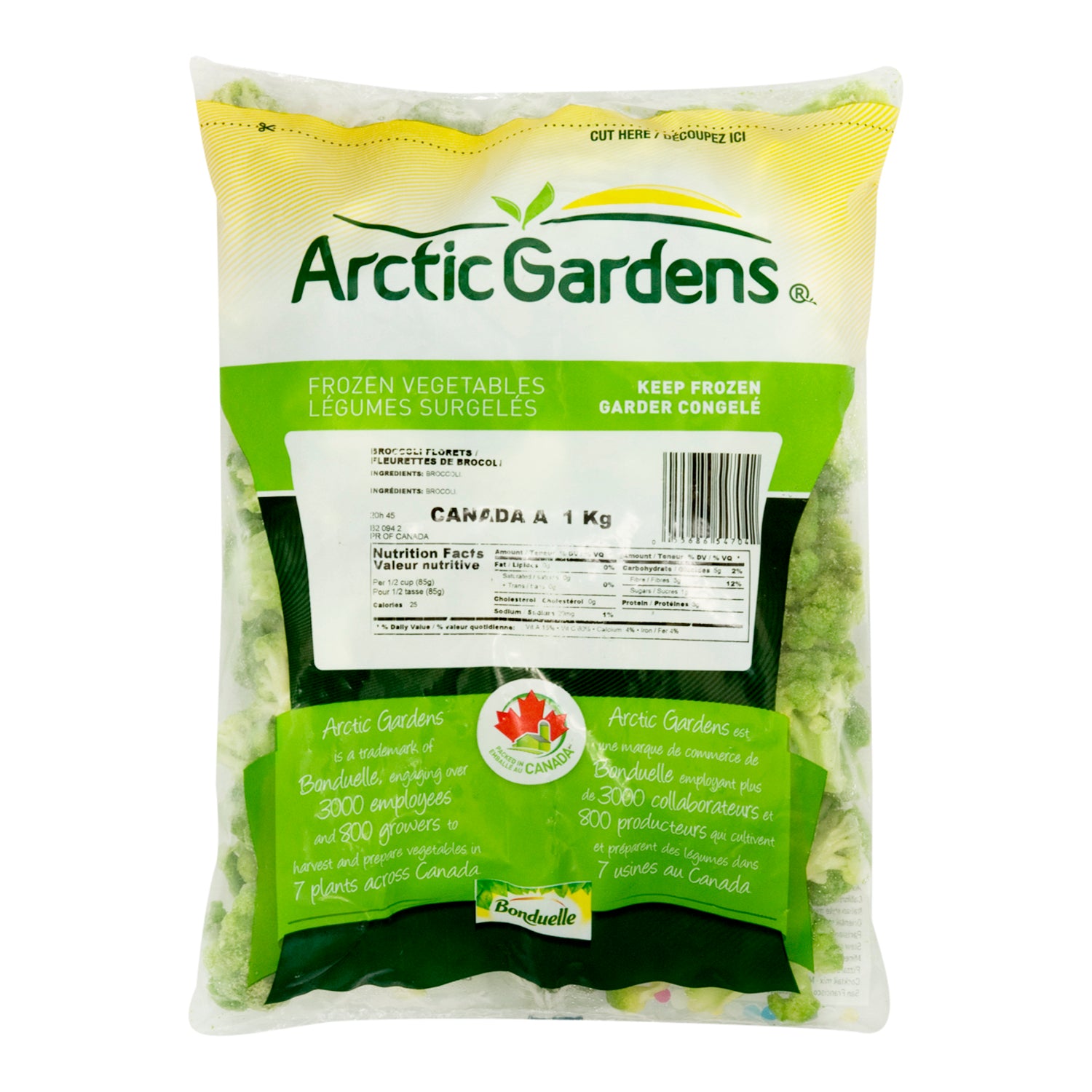 Artic Gardens Arctic Garden Broccoli Florets Frozen 8x1kg [$4.37/kg] [$1.98/lb]