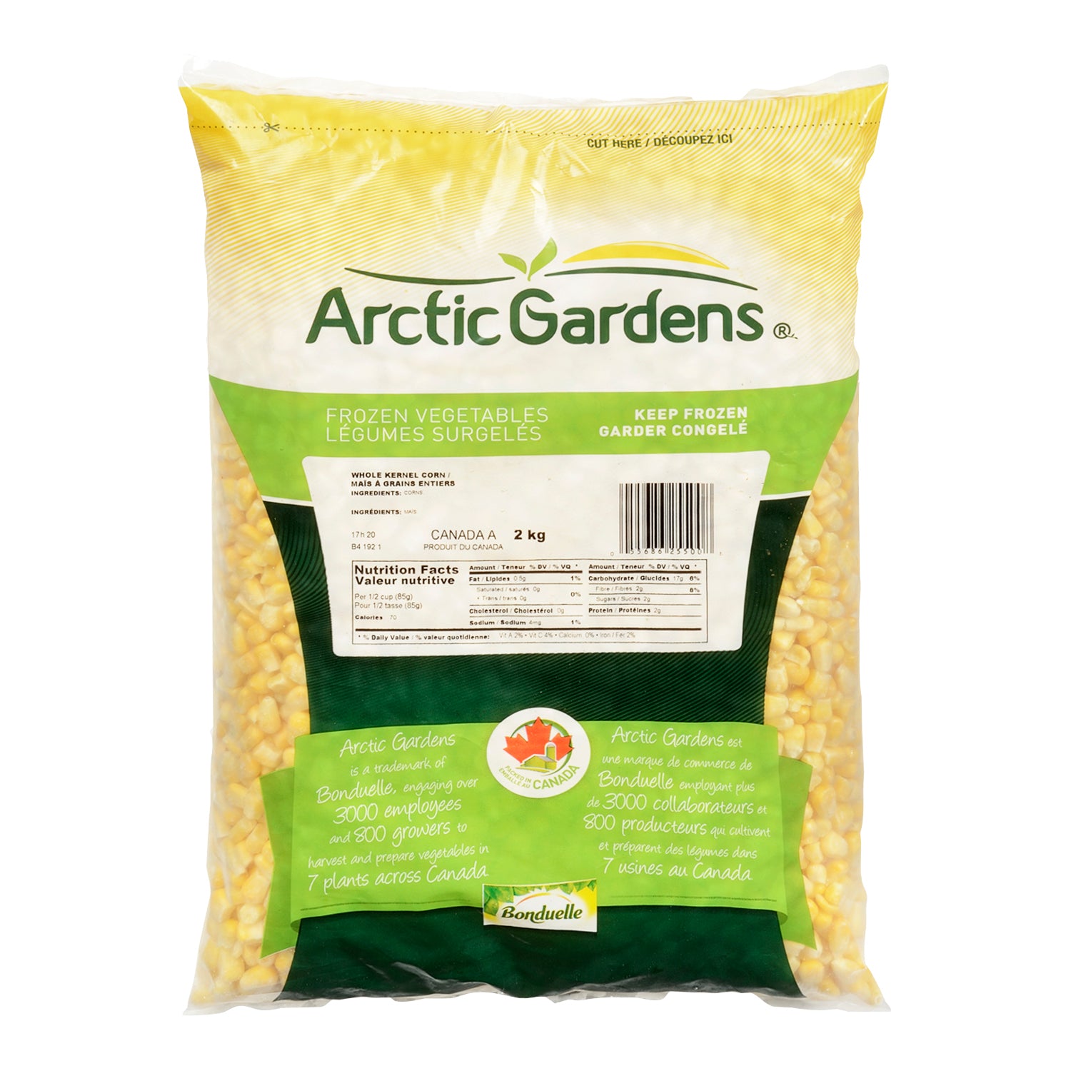 Artic Gardens Whole Kernel Corn 6x2kg [$0.41/serving]