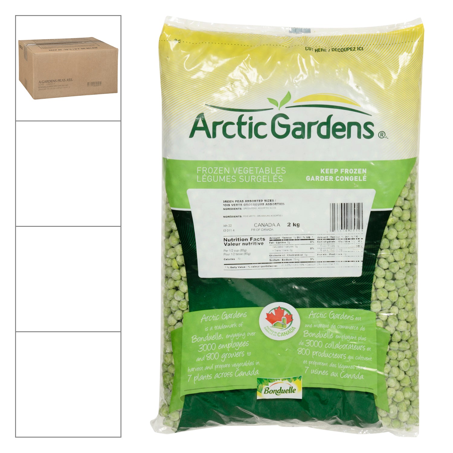 Artic Gardens Green Peas 6x2kg [$0.41/serving]