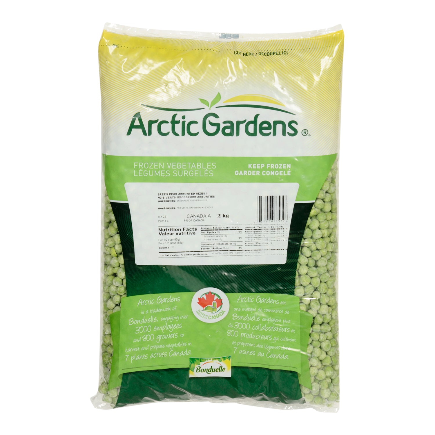 Artic Gardens Green Peas 6x2kg [$0.41/serving]