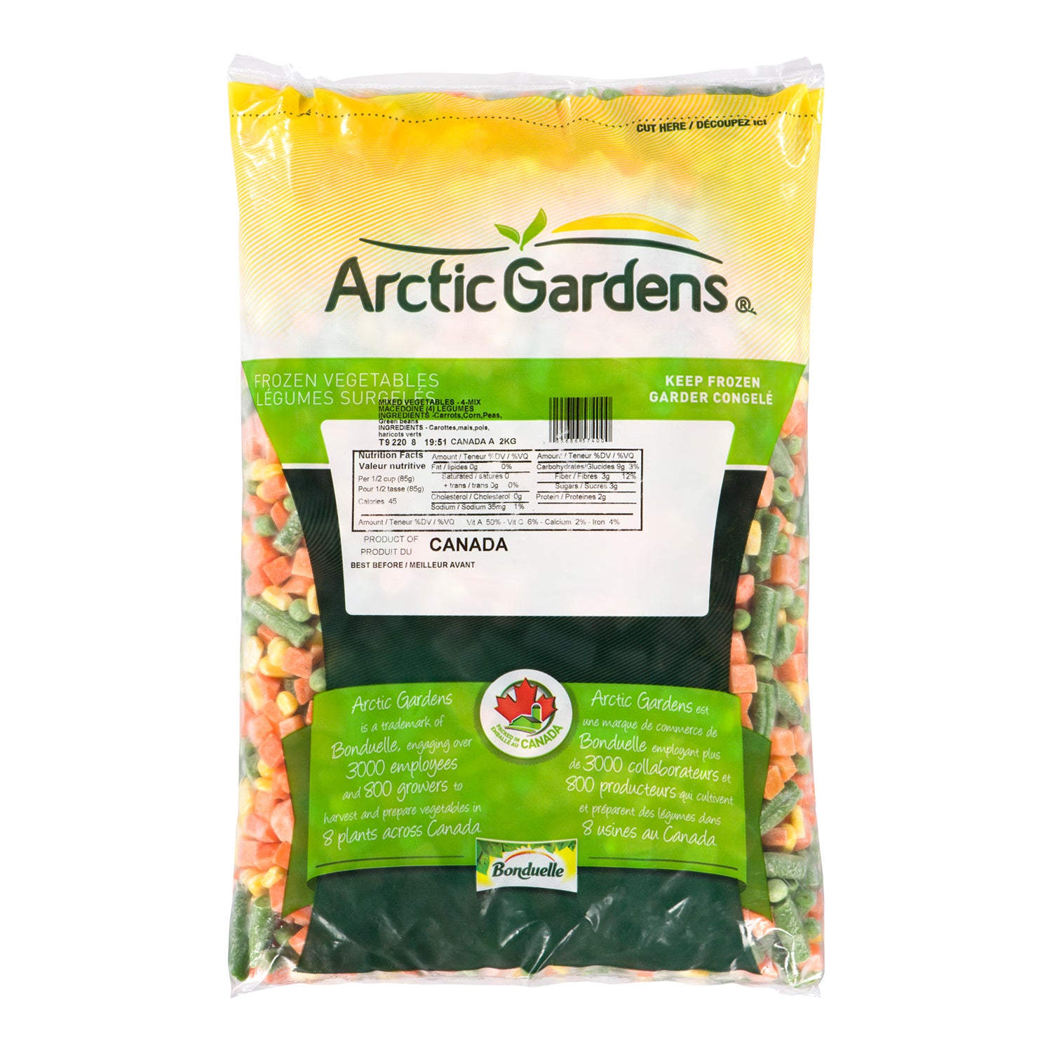 Artic Gardens Mixed Vegetables 6x2kg [$0.41/serving]