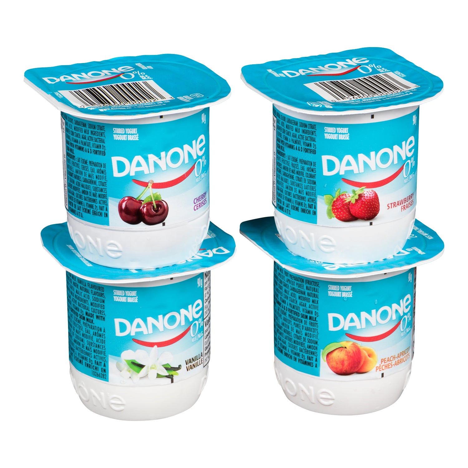 Danone Yogurt Tubes Assorted Straw/Vanilla/Peach/Cherry  48/90gr [$0.35/each]