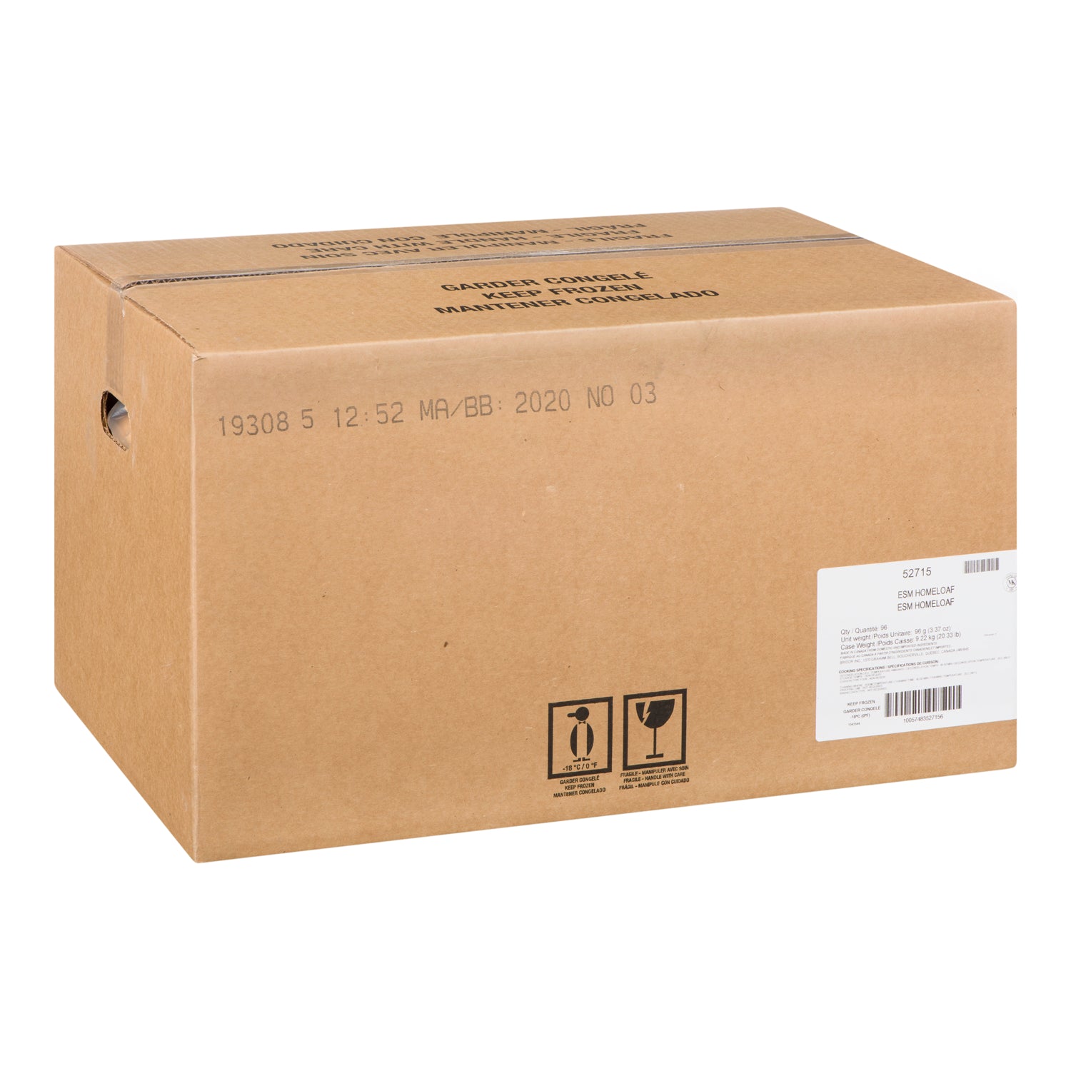 Bridor RTB Homeloaf Bread 96x96g [$0.42/ea]