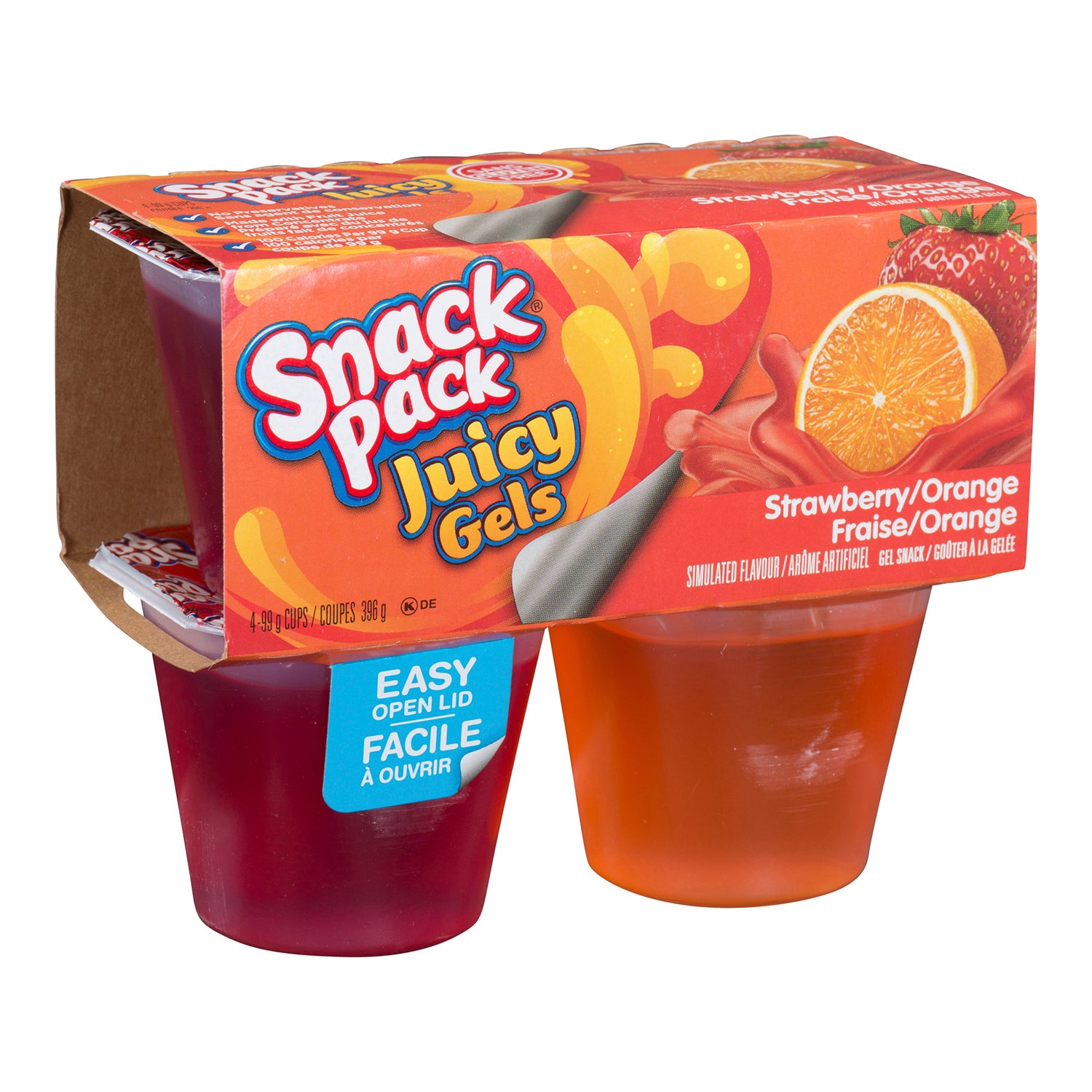 Snack Pack Juicy Gels Strawberry and Orange 48x99g [$0.77/ea]