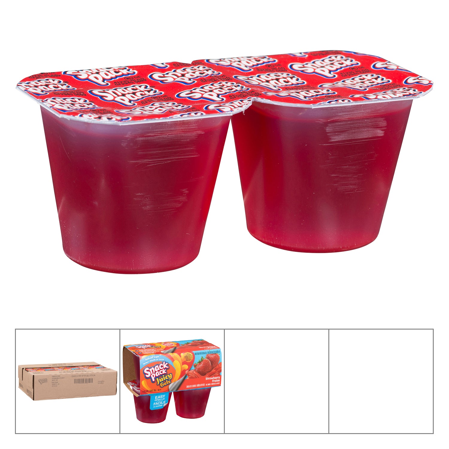 Snack Pack Juicy Gels Sugarfree Strawberry 48x99g [$0.77/ea]