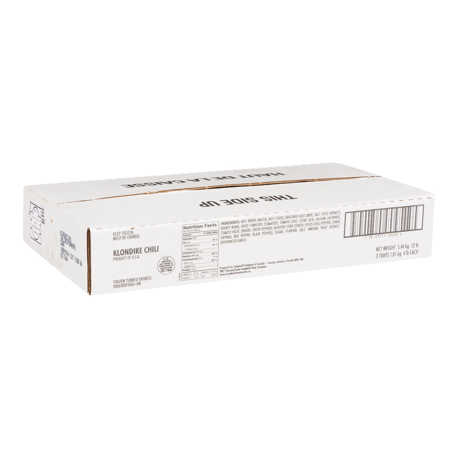 Campbell's Klondike Beef Chili 3x1.81kg [$2.79/serving]