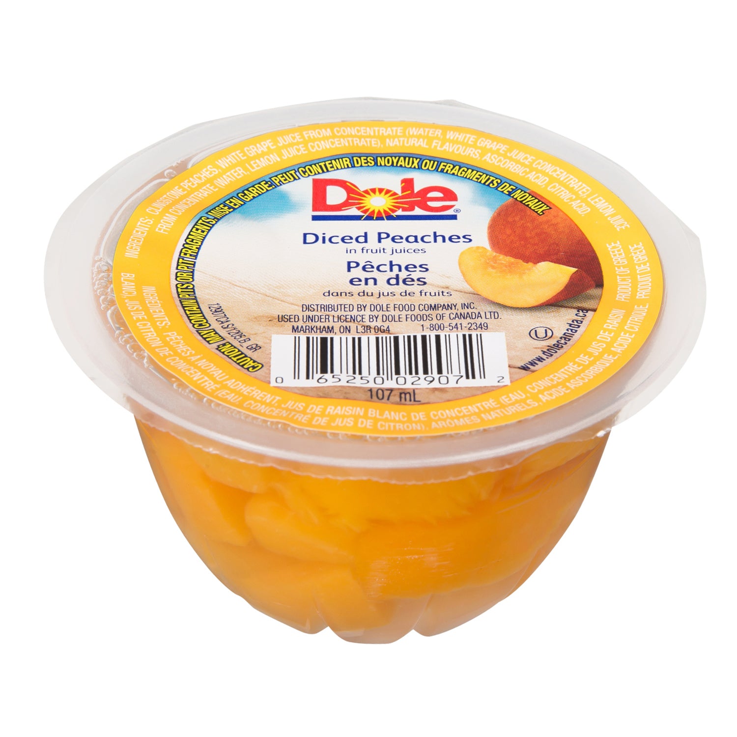 Dole Diced Peach Fruit Cup 36x107ml [$1.43/ea]