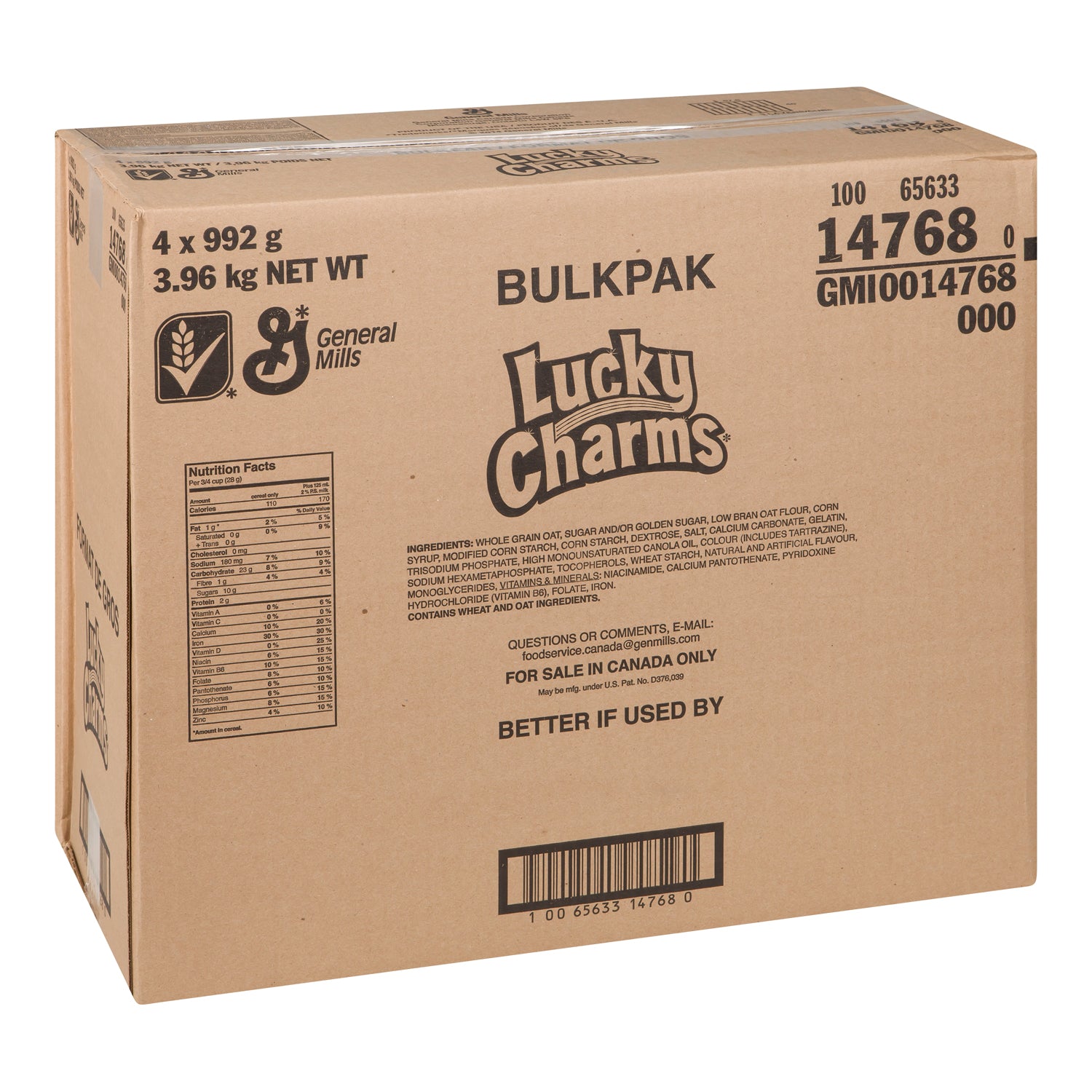 General Mills Lucky Charms Bulk Pack 4x992g [$0.46/serving]