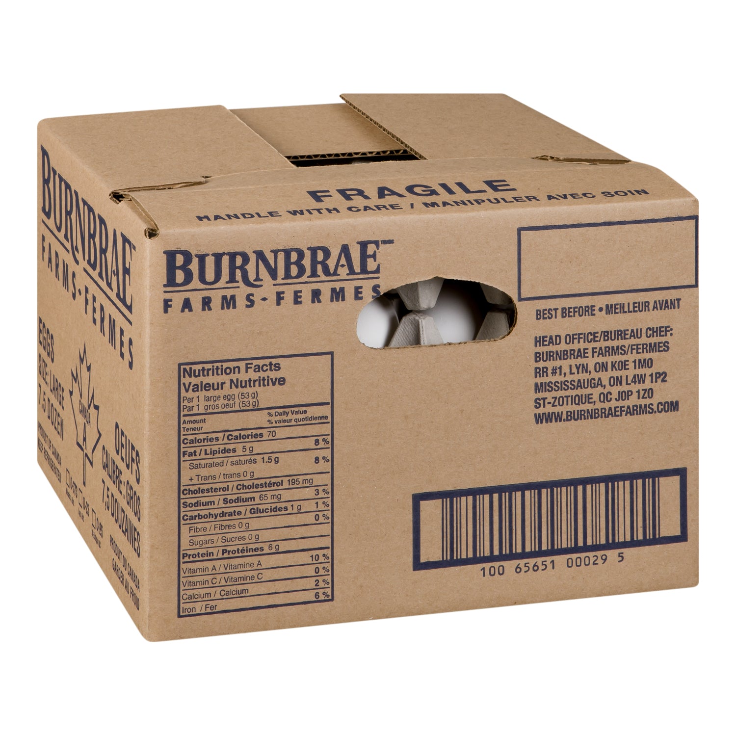 Burnbrae 7.5 Dozen Large Eggs [$0.25/ea]