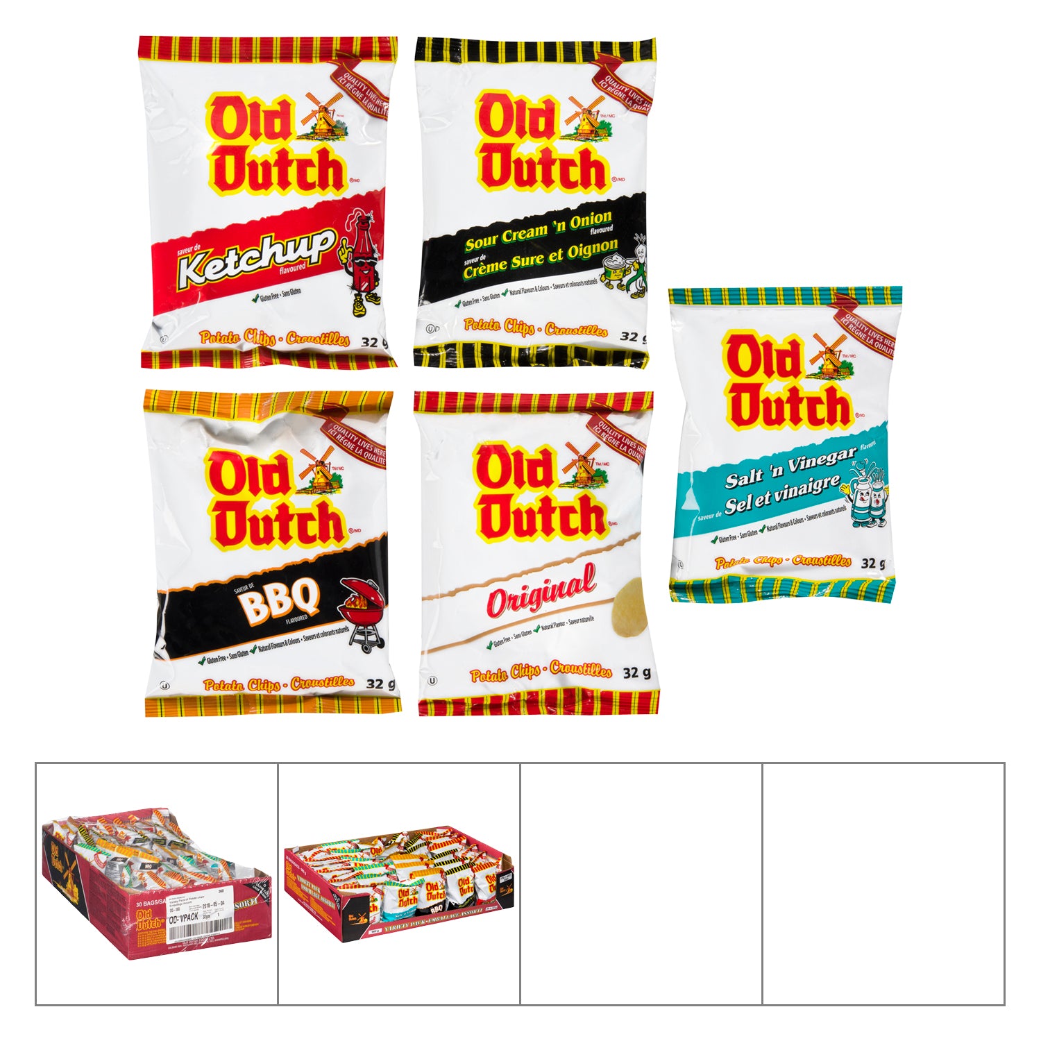 Old Dutch Variety Pack Potato Chips 30x32g [$0.59/ea]