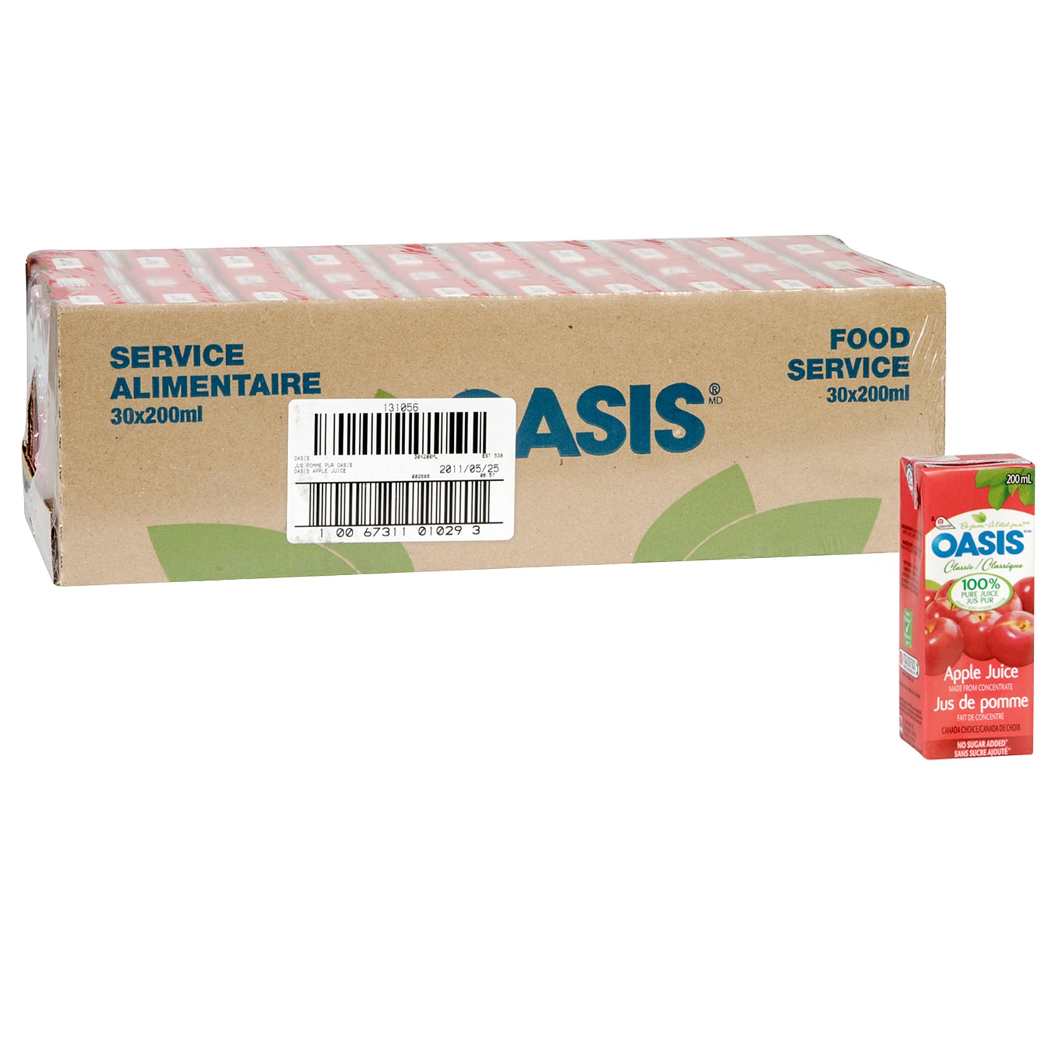 Oasis 100% Pure Apple Juice 30x200ml [$0.39/ea]