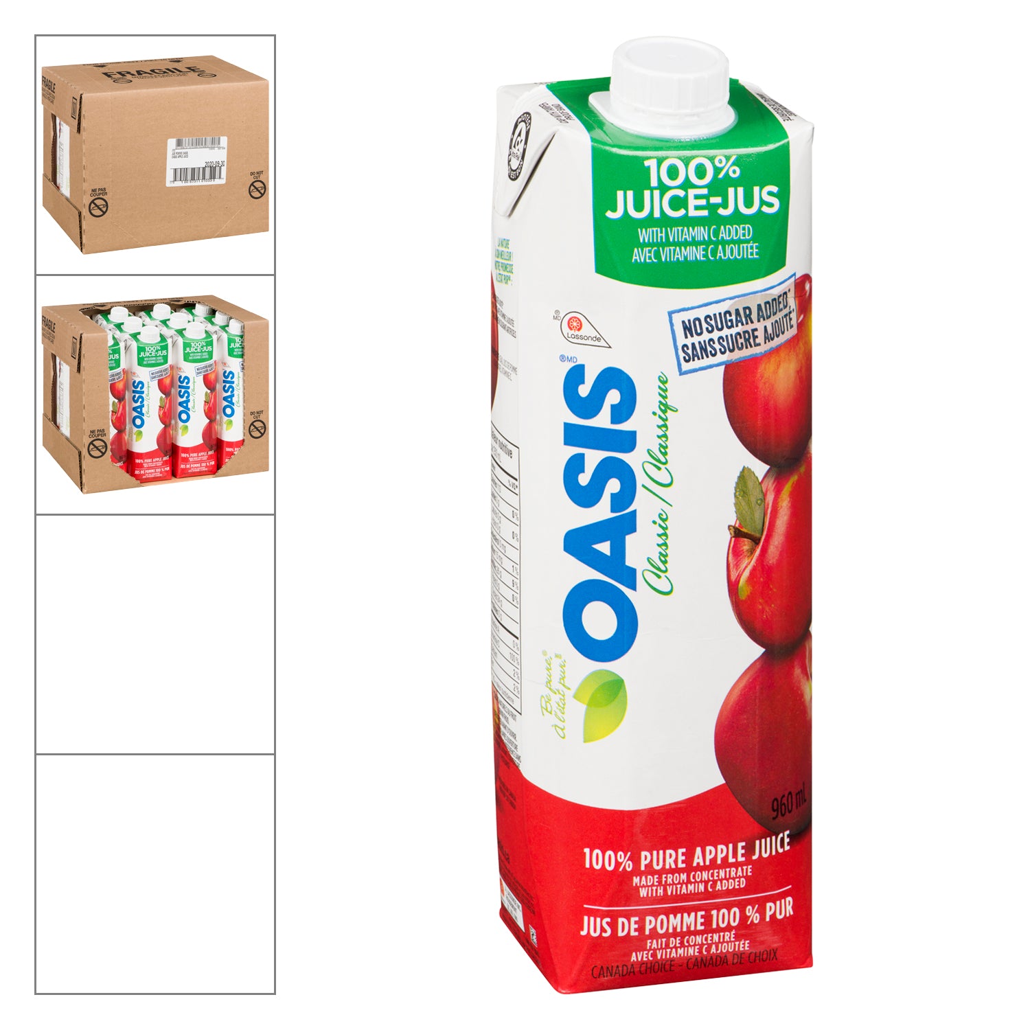 Oasis 100% Pure Apple Juice 12x960ml [$3.14/ea]