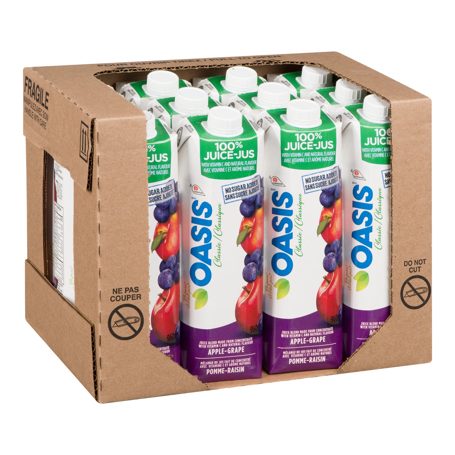 Oasis 100% Pure Grape Apple Juice 12x960ml [$3.14/ea]