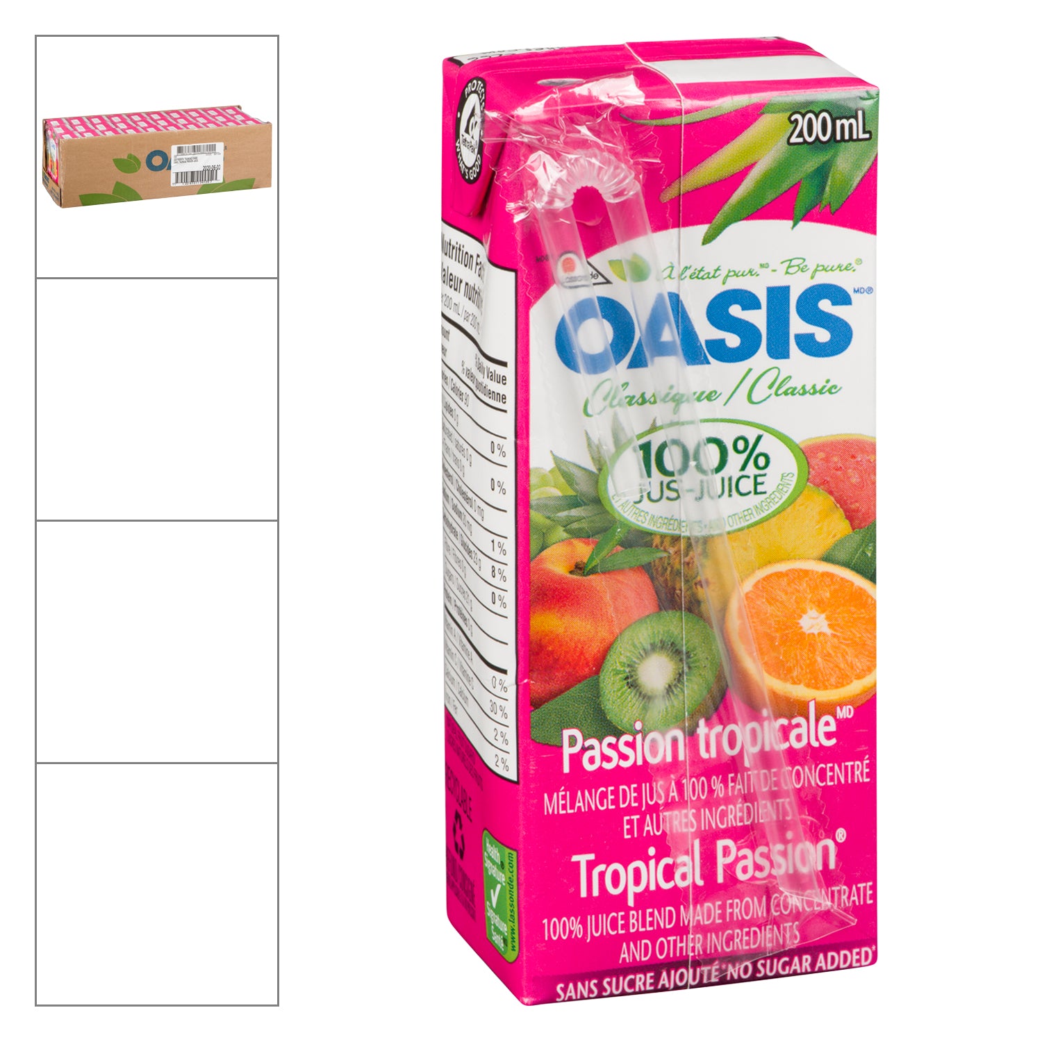 Oasis 100% Pure Tropical Passion Juice 30x200ml [$0.39/ea]