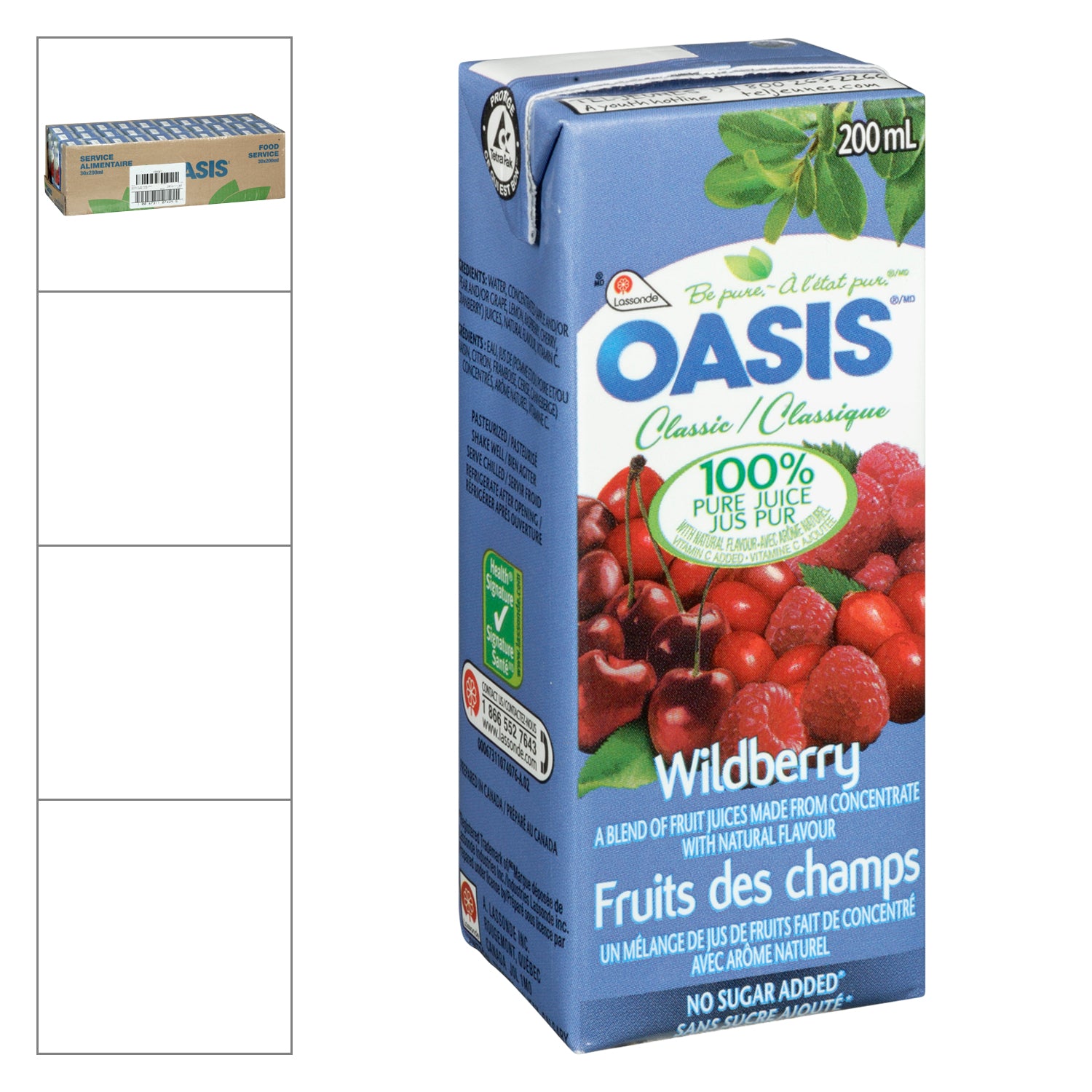 Oasis 100% Pure Wild BerryJuice 30x200ml [$0.39/ea]