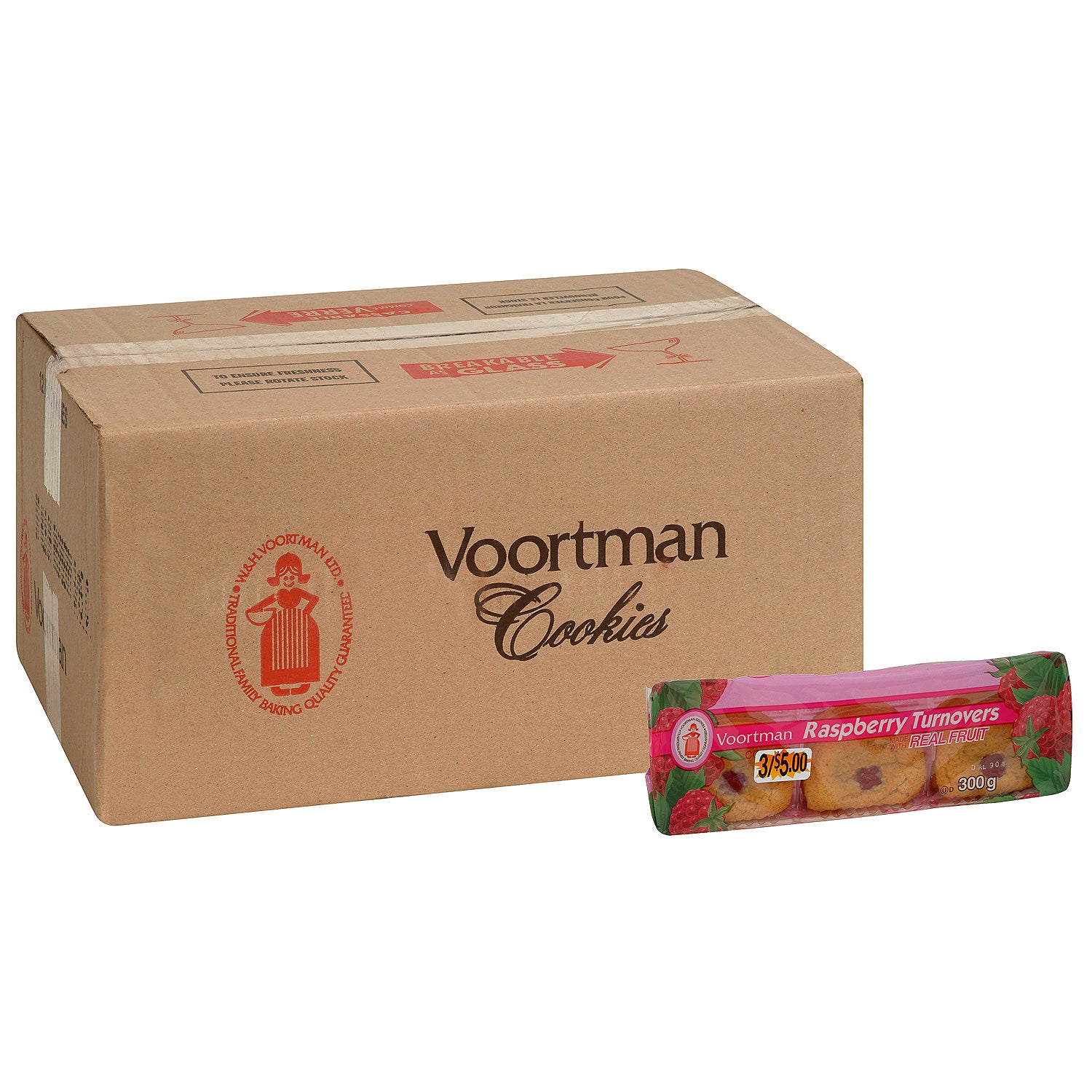 Voortman Raspberry Turnover 12x300g [$3.58/ea]