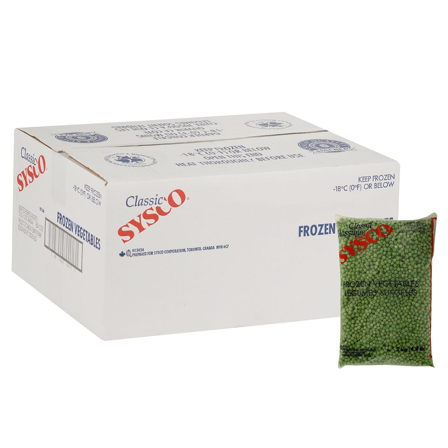 Sysco Classic Peas  6x2kg [$0.07/serving]