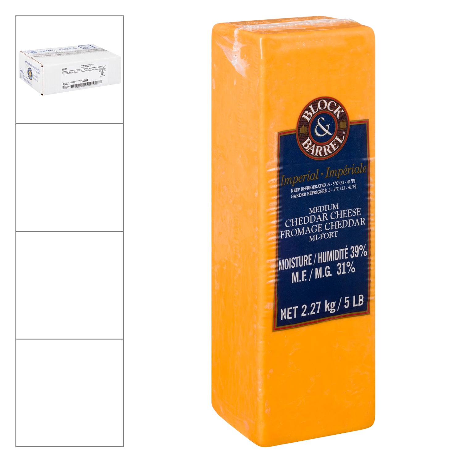 Block & Barrel Imperial Medium Cheddar Cheese 2x2.27kg [$1.96/100g]