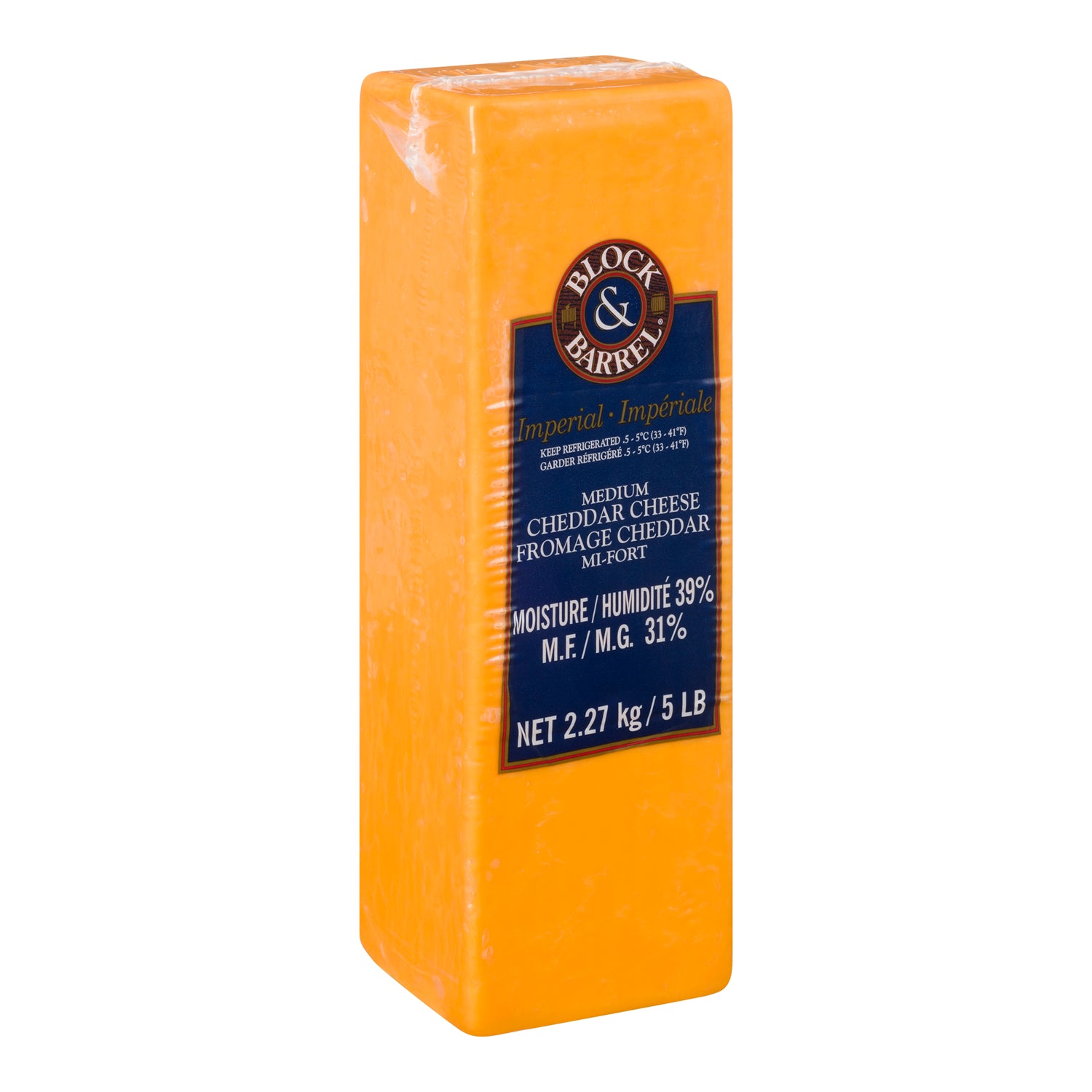 Block & Barrel Imperial Medium Cheddar Cheese 2x2.27kg [$1.67/100g]