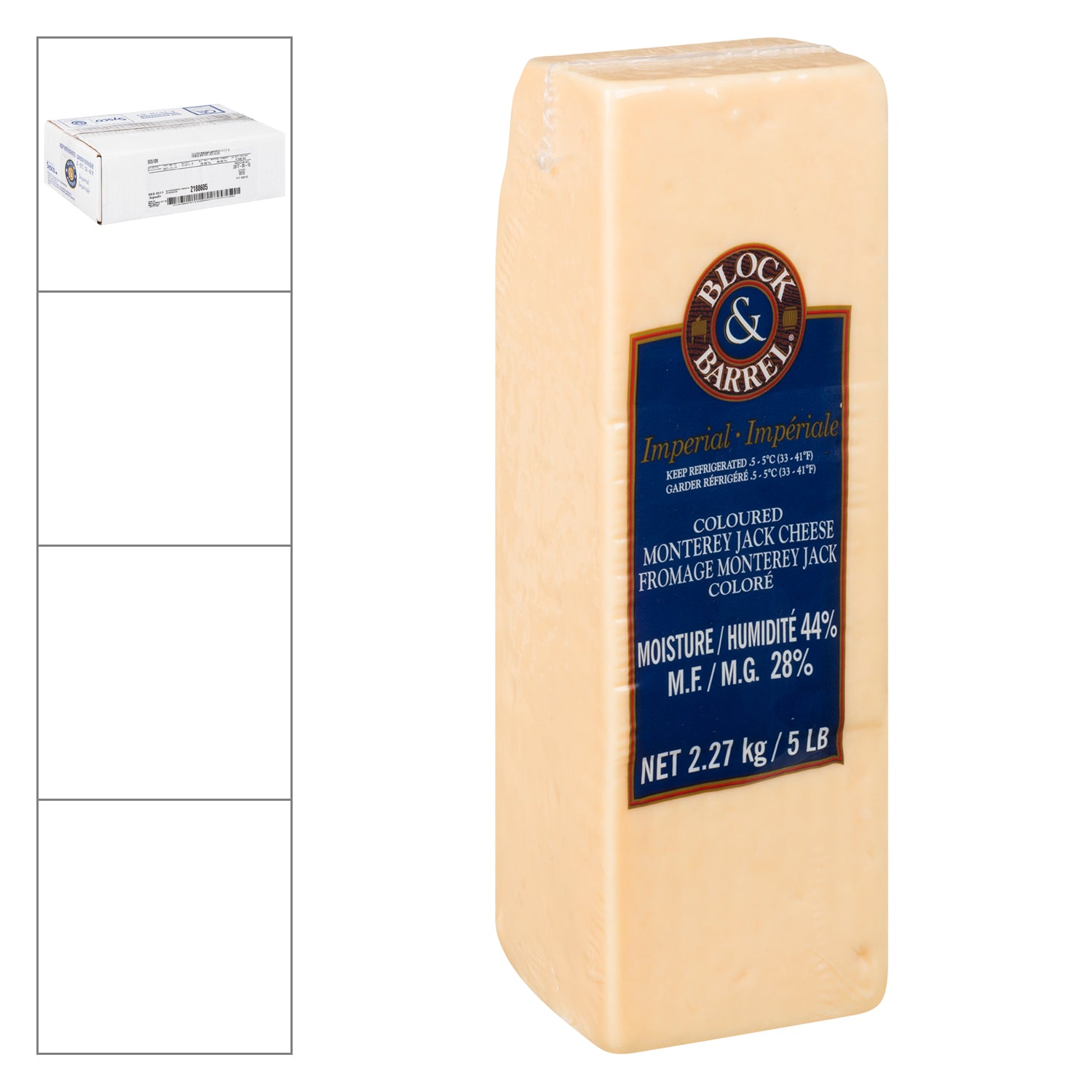 Block & Barrel Imperial Monterey Jack Cheese 2x2.27kg [$1.67/100g]