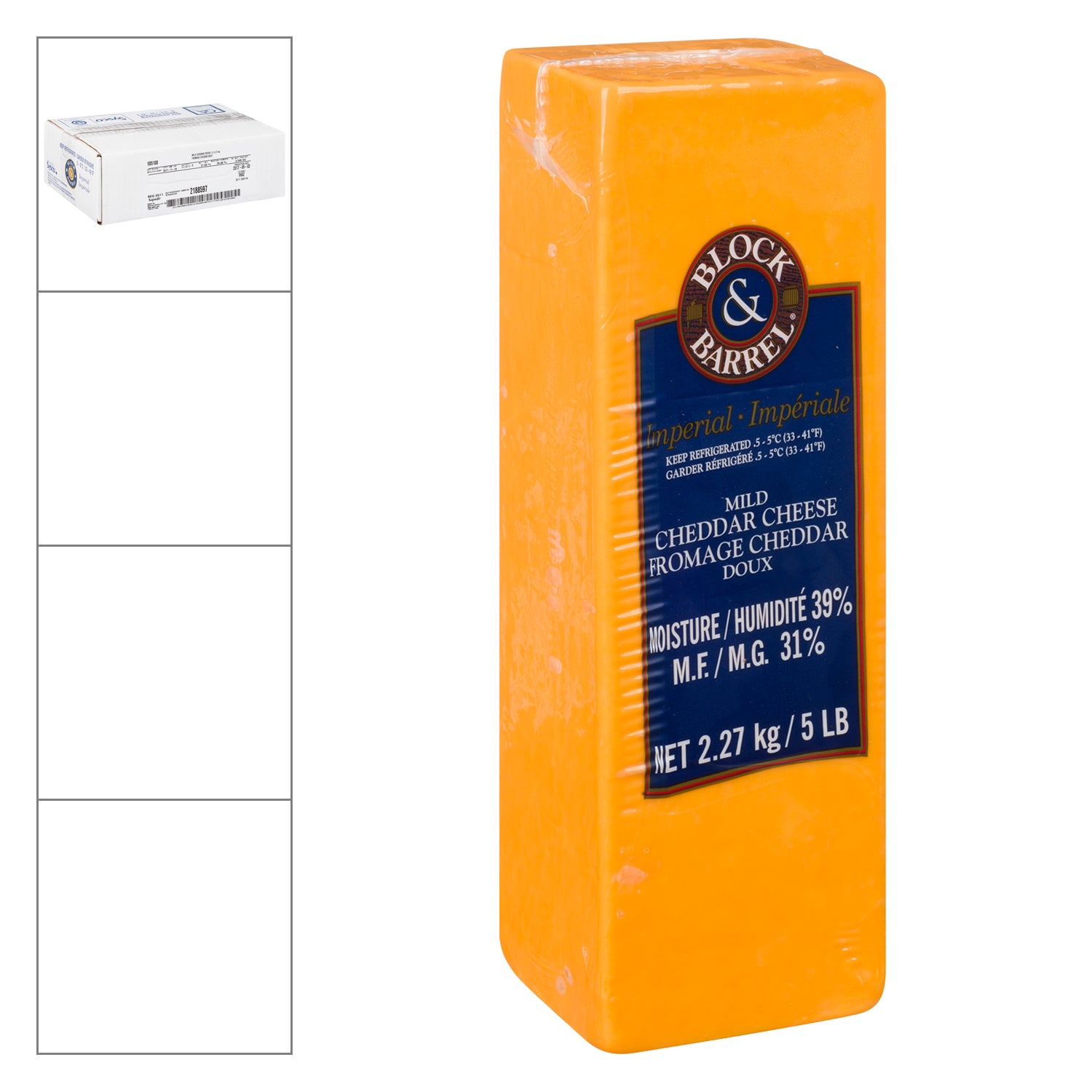 Block & Barrel Imperial Mild Cheddar Cheese 2x2.27kg [$1.67/100g]